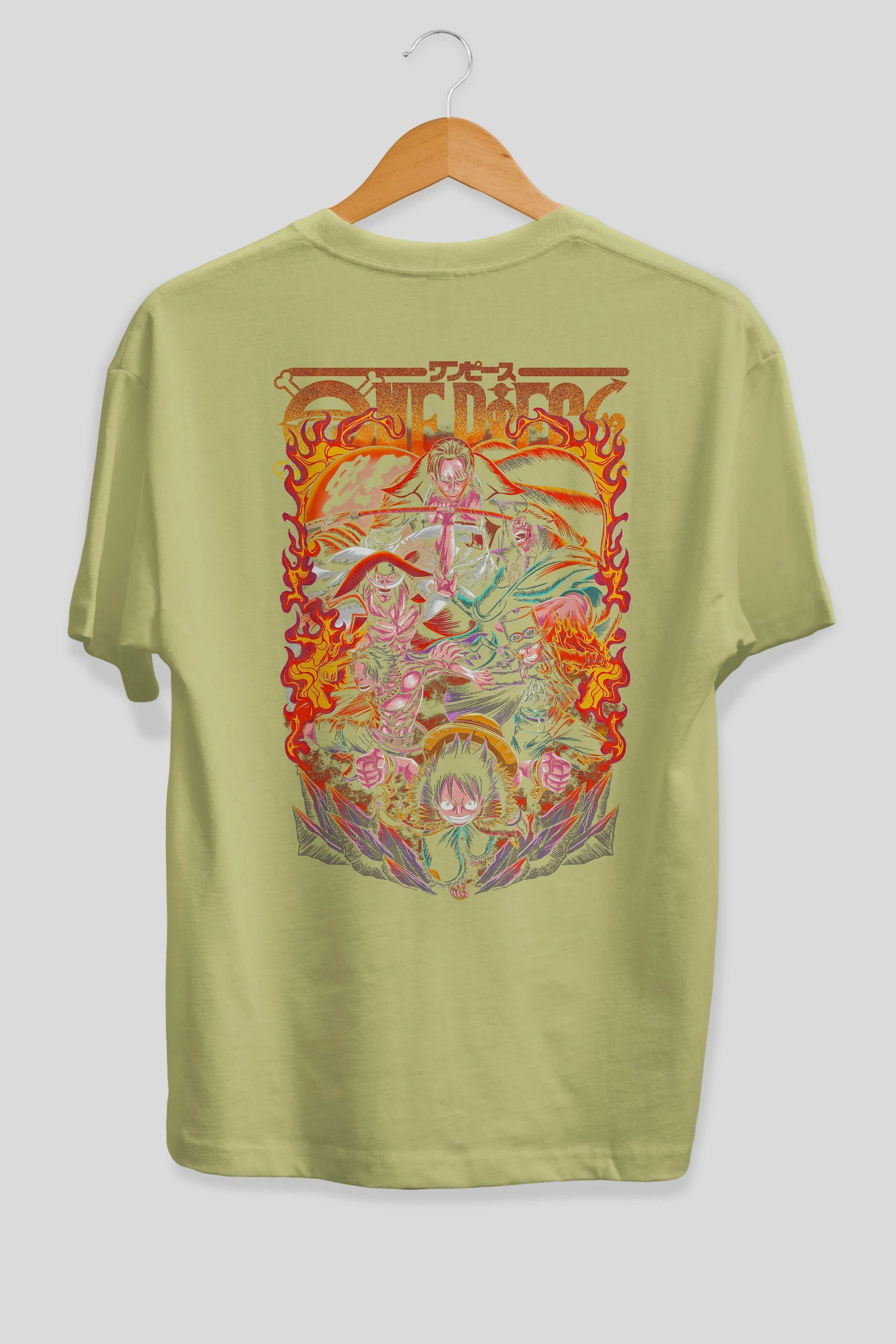 ONE PIECE (3) Anime Arka Baskılı Oversize t-shirt Erkek Kadın Unisex