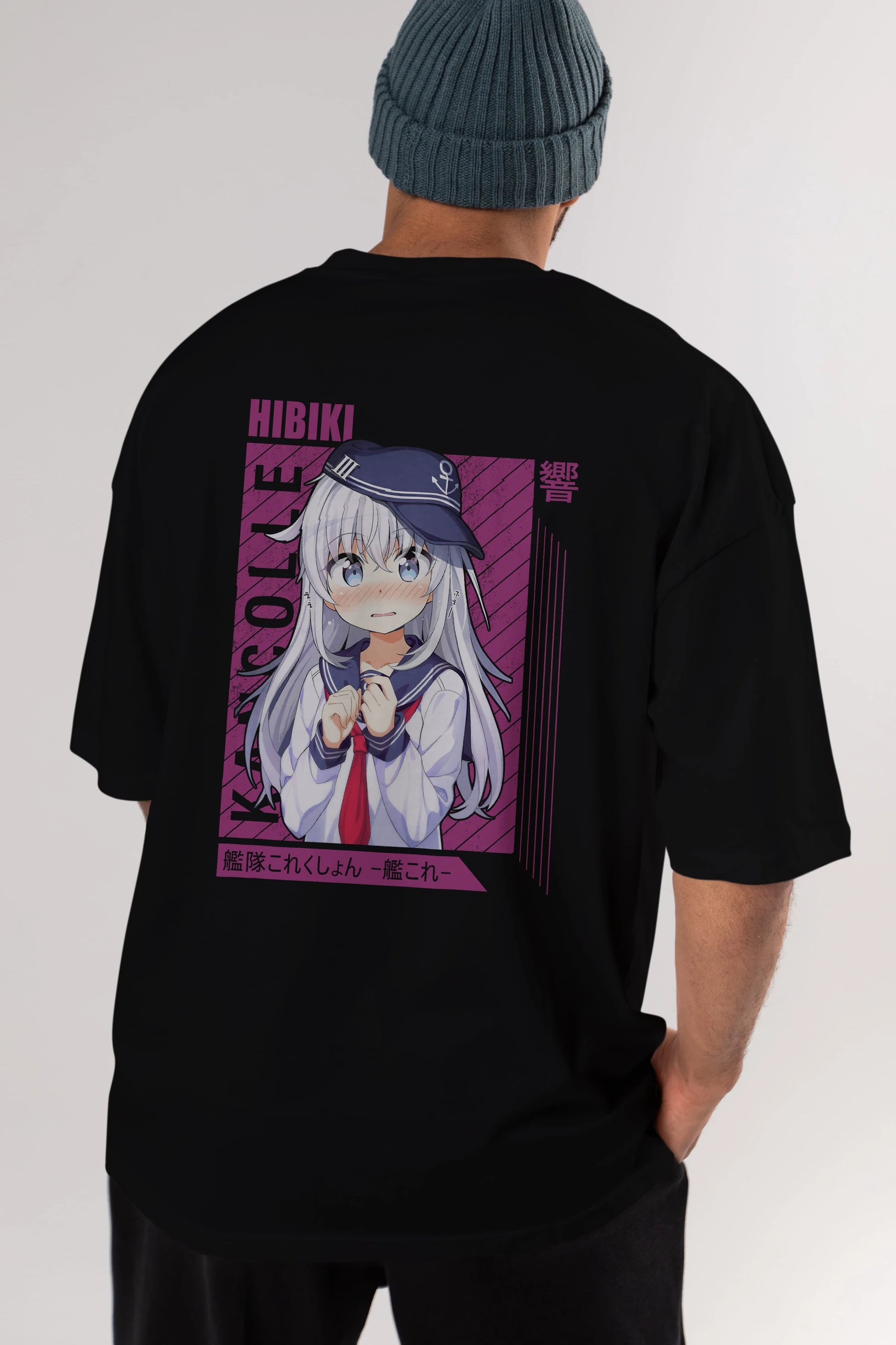 Hibiki 4 Anime Arka Baskılı Oversize t-shirt Erkek Kadın Unisex
