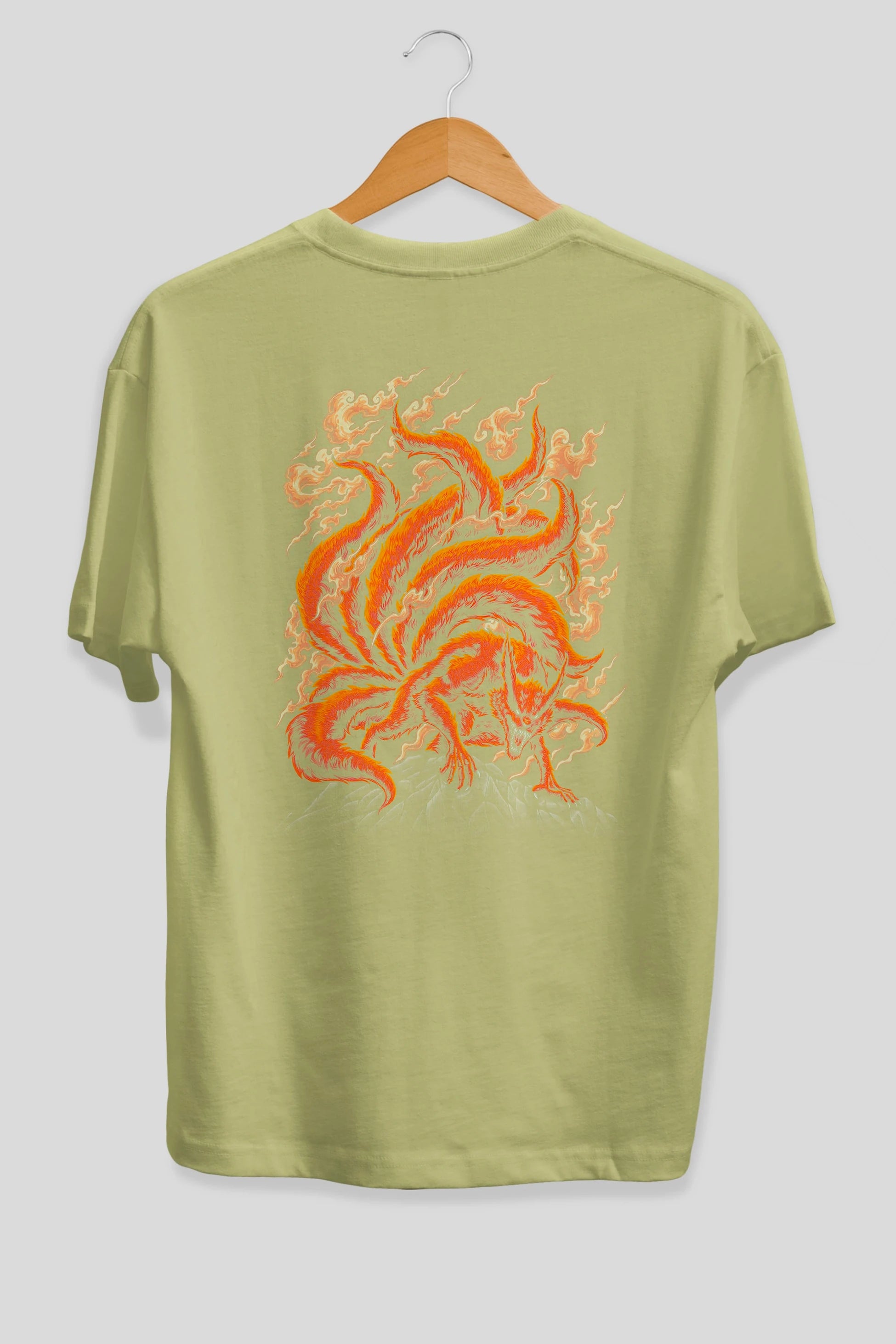 NARUTO KYUUBI Anime Arka Baskılı Oversize t-shirt Erkek Kadın Unisex