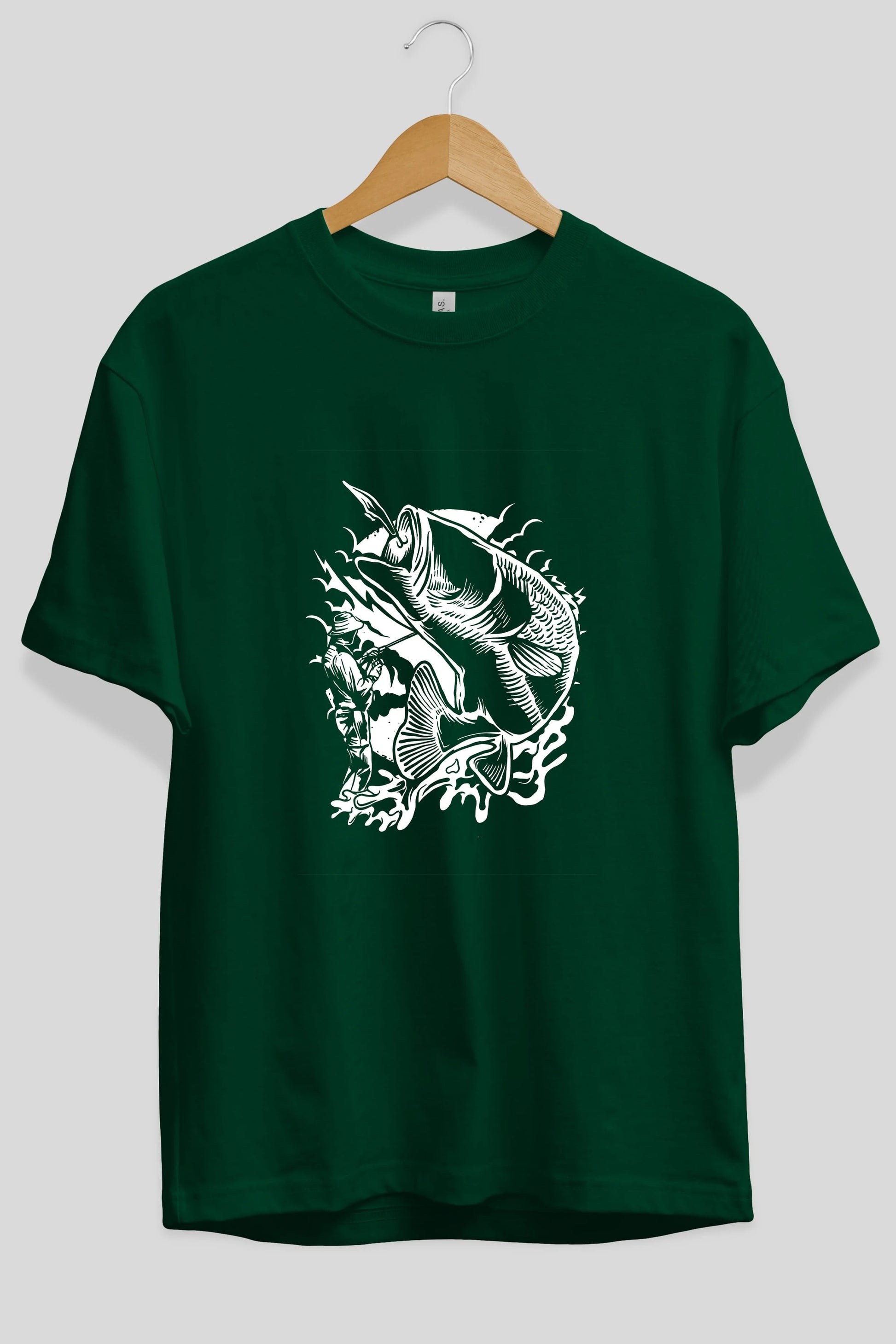 Fisherman Ön Baskılı Oversize t-shirt Erkek Kadın Unisex %100 Pamuk tişort
