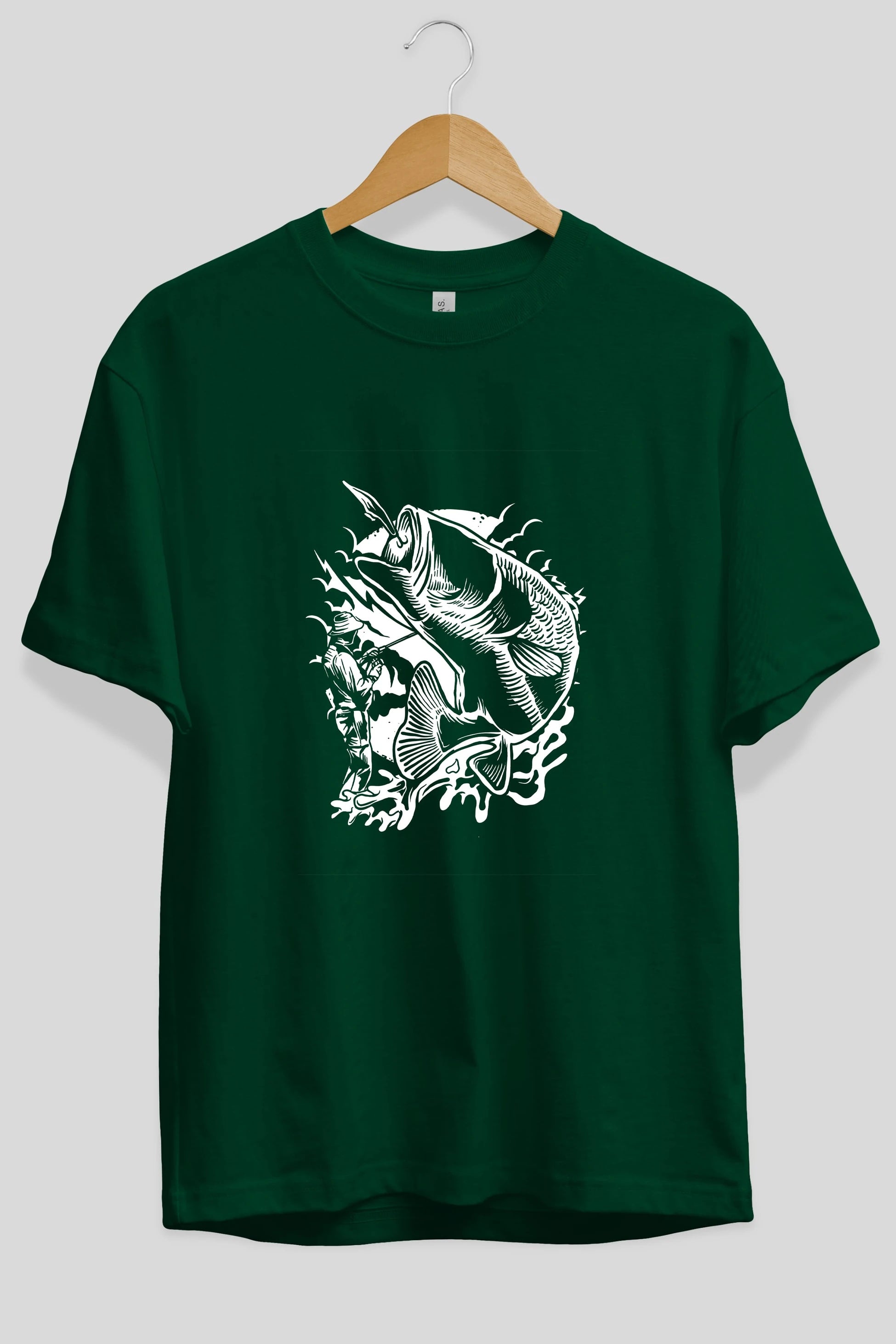 Fisherman Ön Baskılı Oversize t-shirt Erkek Kadın Unisex %100 Pamuk tişort