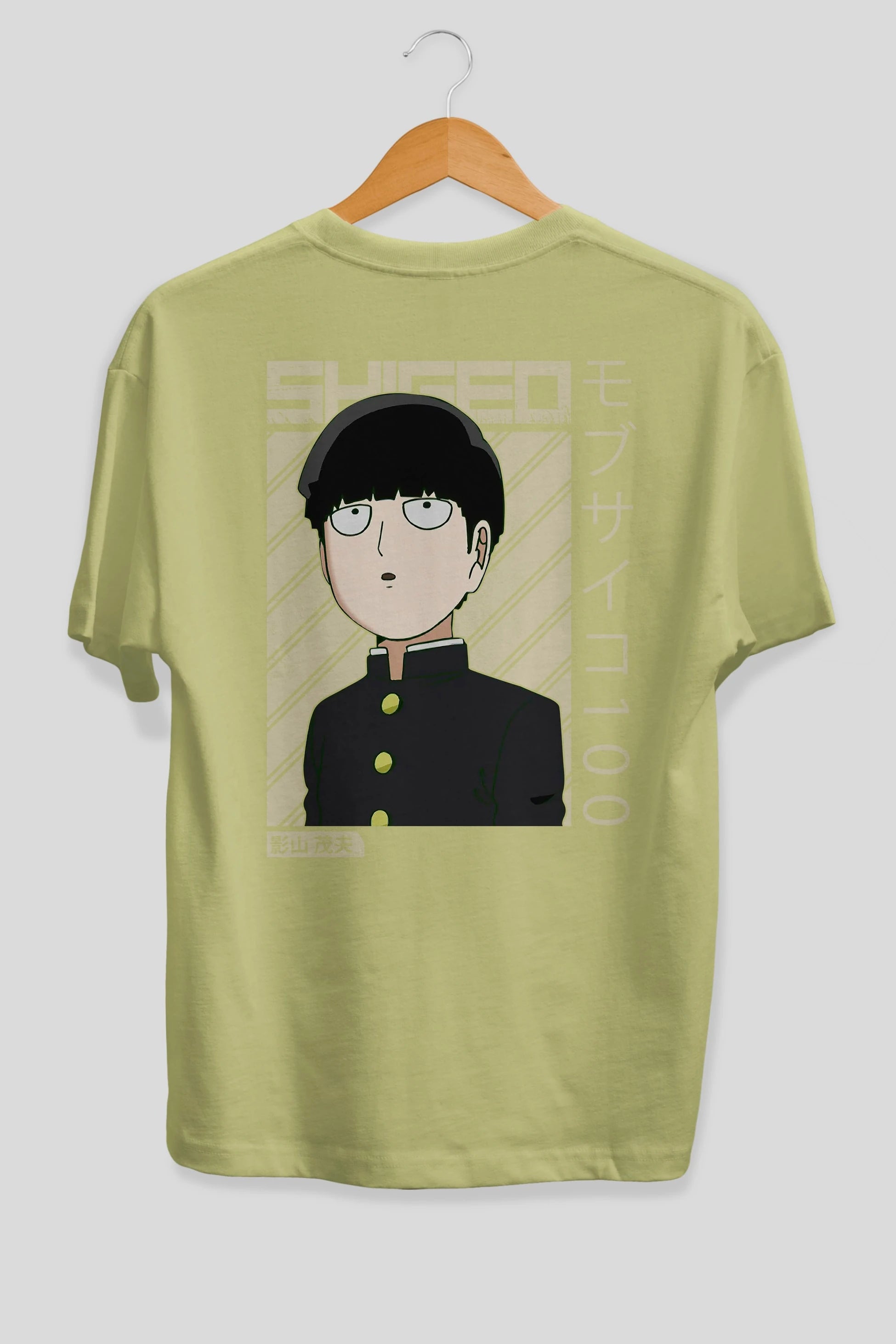Shigeo Kageyama 2 Anime Arka Baskılı Oversize t-shirt Erkek Kadın Unisex