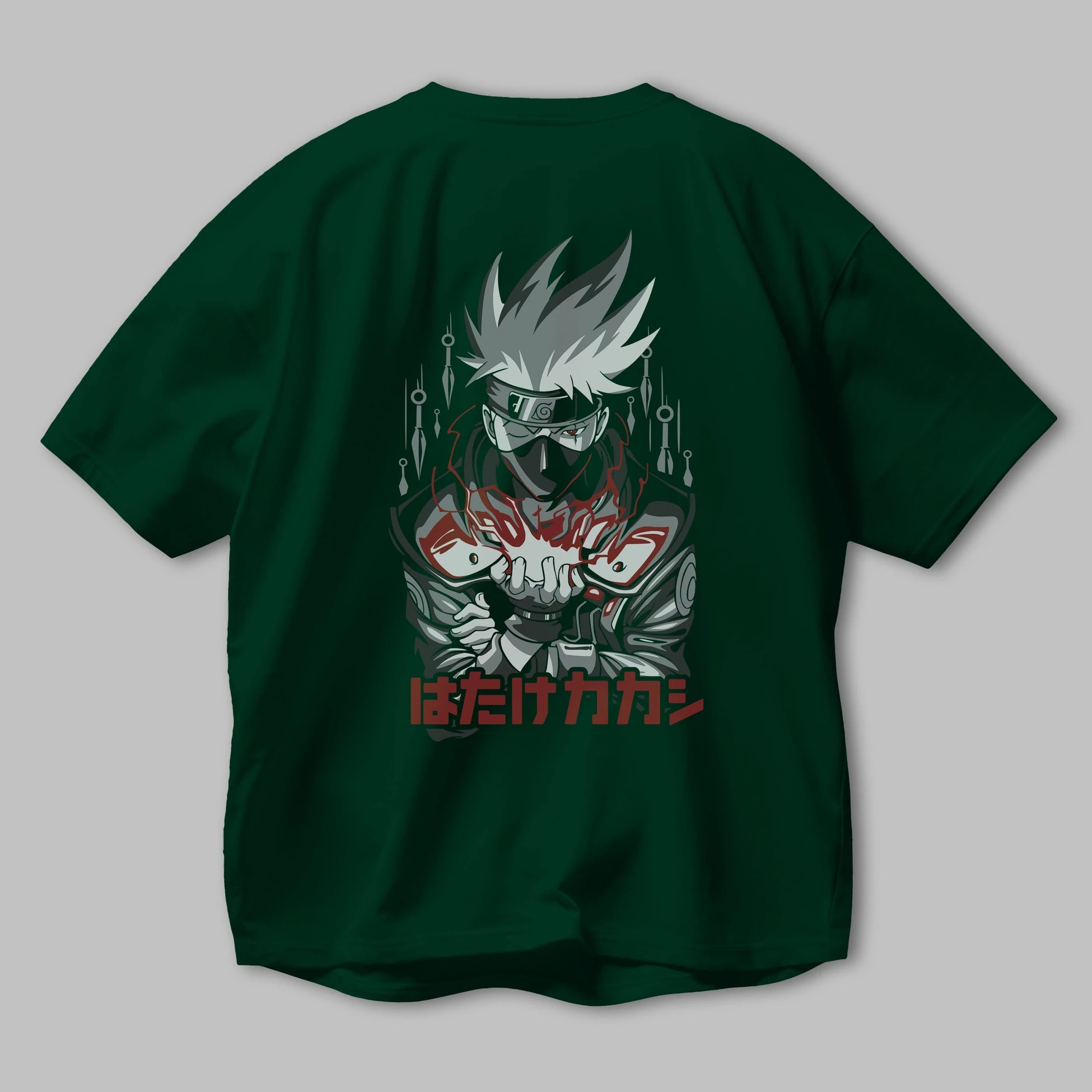 KAKASHI HATAKE NARUTO 1 Anime Arka Baskılı Oversize t-shirt Erkek Kadın Unisex