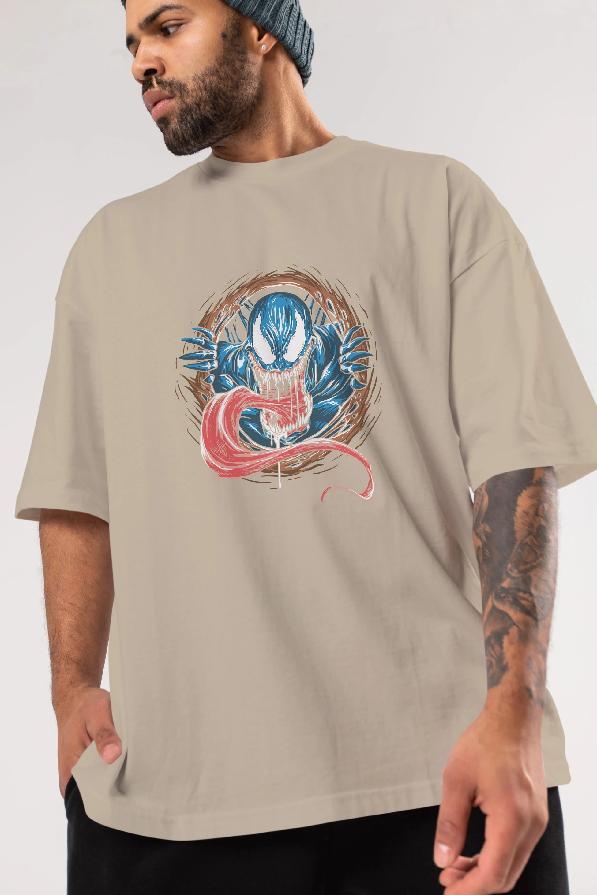 Venom (7) Ön Baskılı Oversize t-shirt Erkek Kadın Unisex %100 Pamuk Bisiklet Yaka tişort