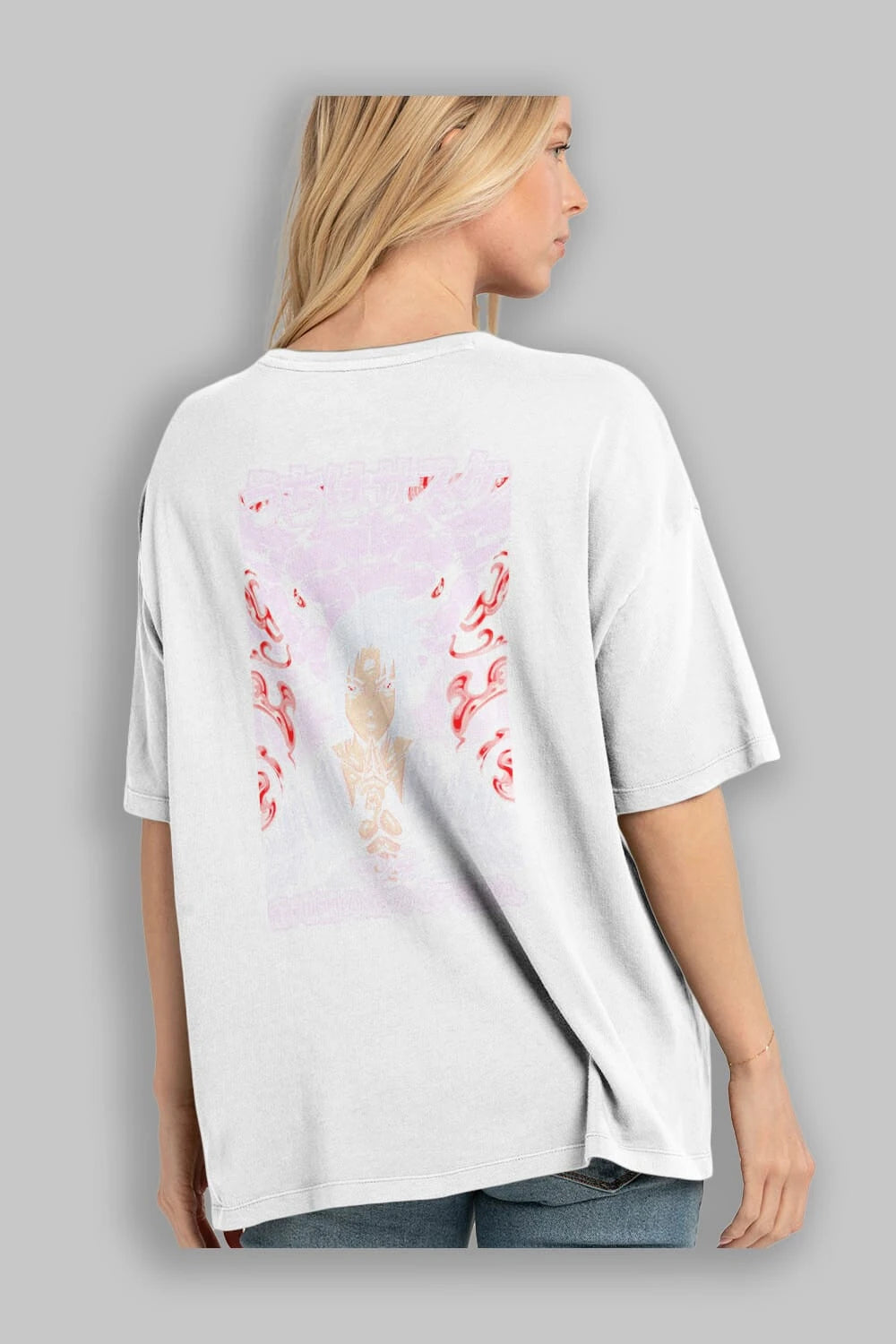 NARUTO SASUKE UCHIHA Anime Arka Baskılı Oversize t-shirt Erkek Kadın Unisex