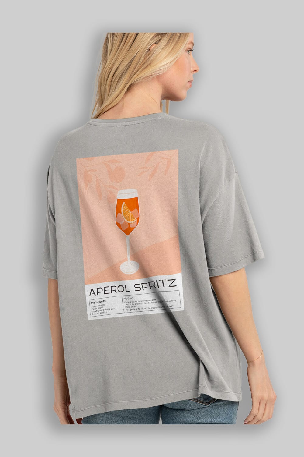 Aperol Spritz 7 Arka Baskılı Oversize t-shirt Erkek Kadın Unisex %100 Pamuk Bisiklet Yaka tişort