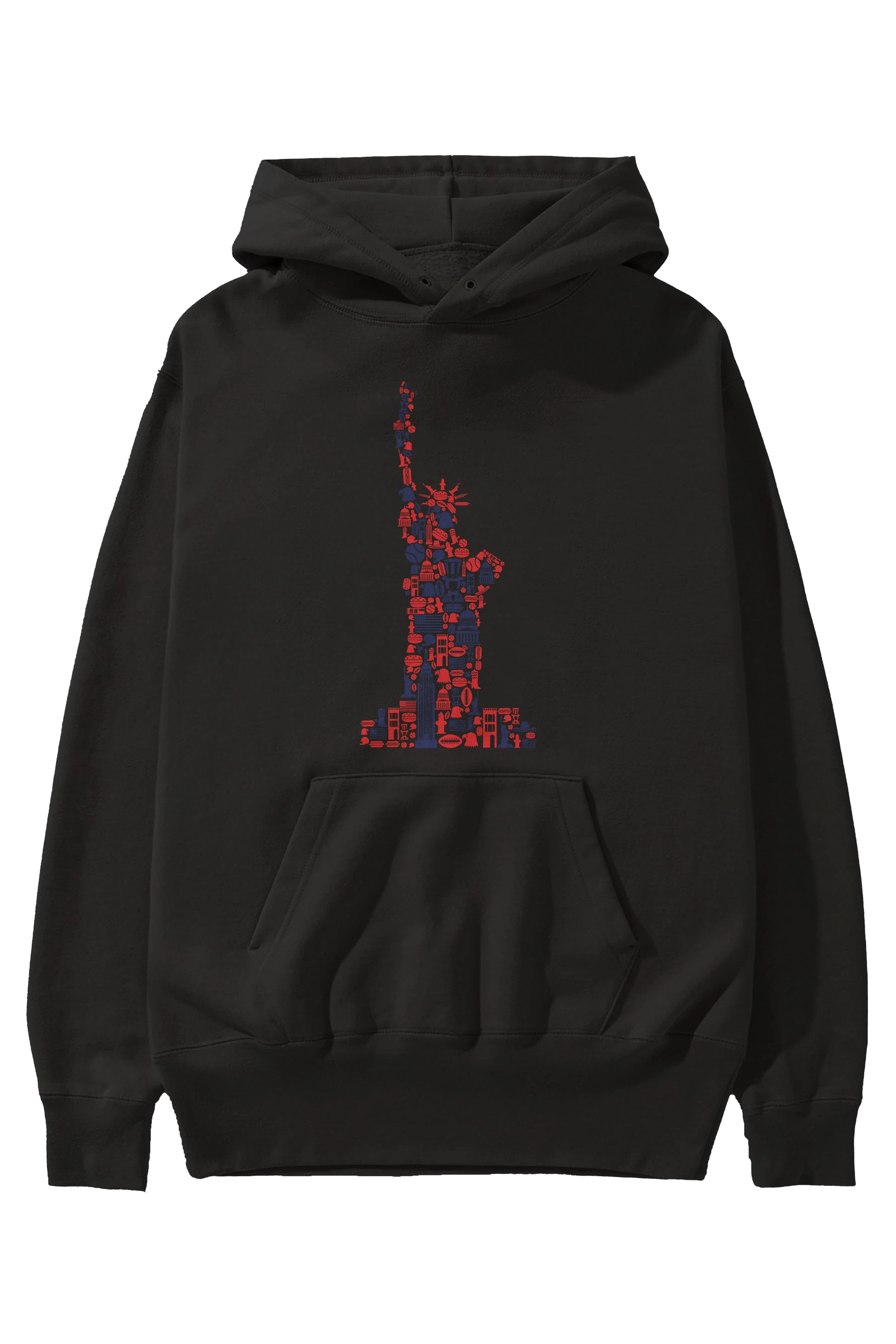 Liberty Ön Baskılı Hoodie Oversize Kapüşonlu Sweatshirt Erkek Kadın Unisex