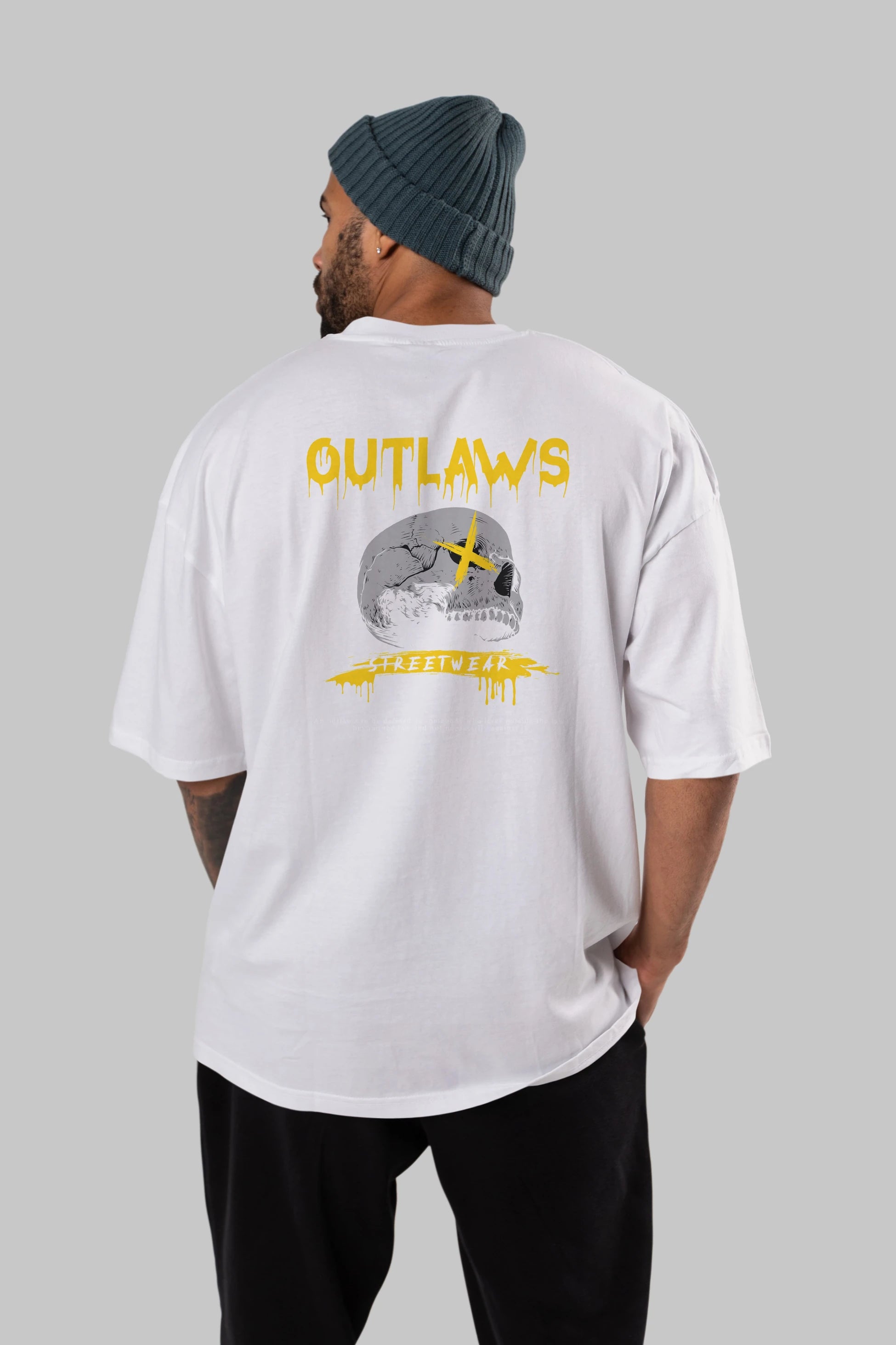 Outlaws Streetwear Arka Baskılı Oversize t-shirt Erkek Kadın Unisex