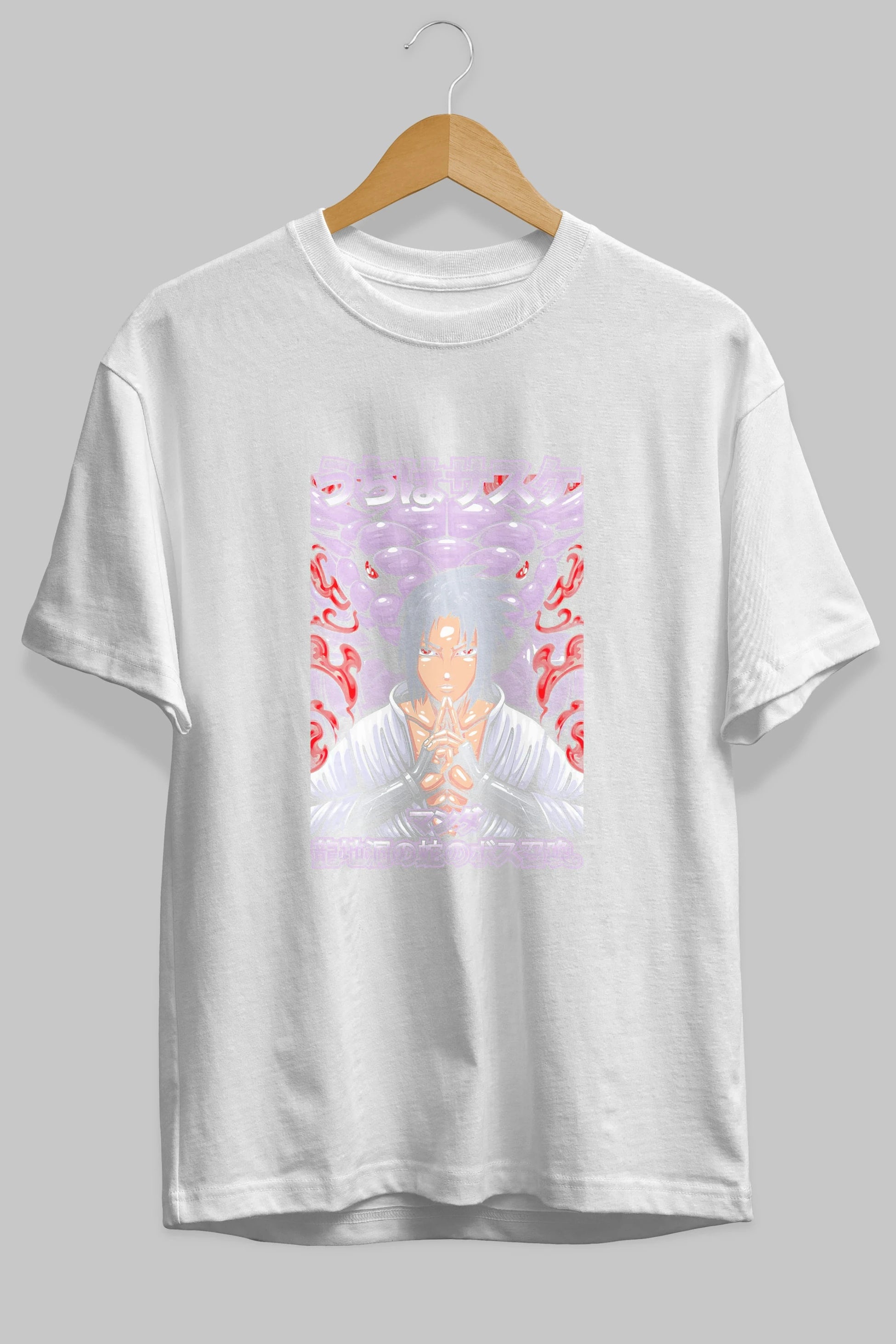 NARUTO SASUKE UCHIHA Anime Ön Baskılı Oversize t-shirt %100 pamuk Erkek Kadın Unisex