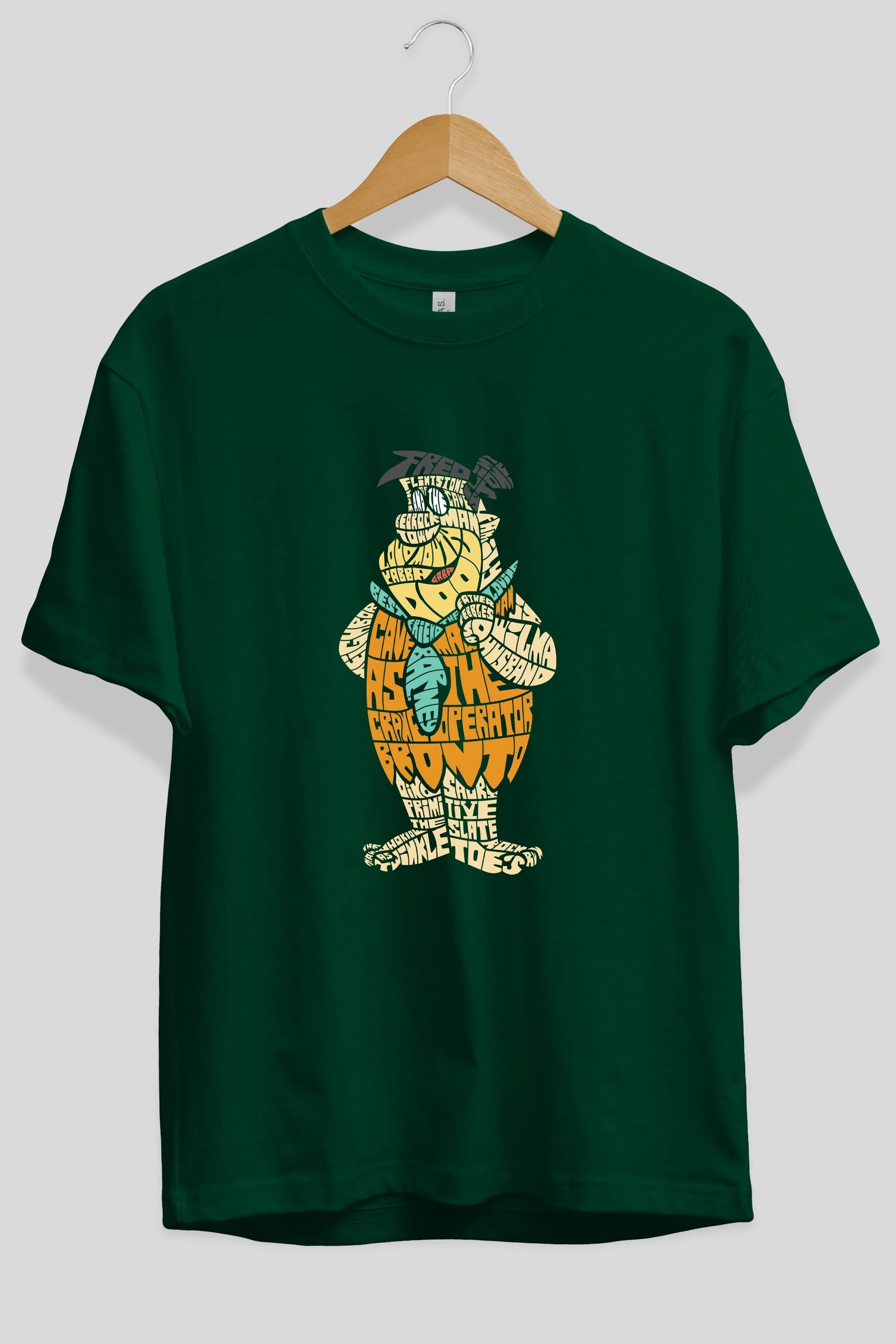 Fred Flintstone Ön Baskılı Oversize t-shirt %100 pamuk Erkek Kadın Unisex