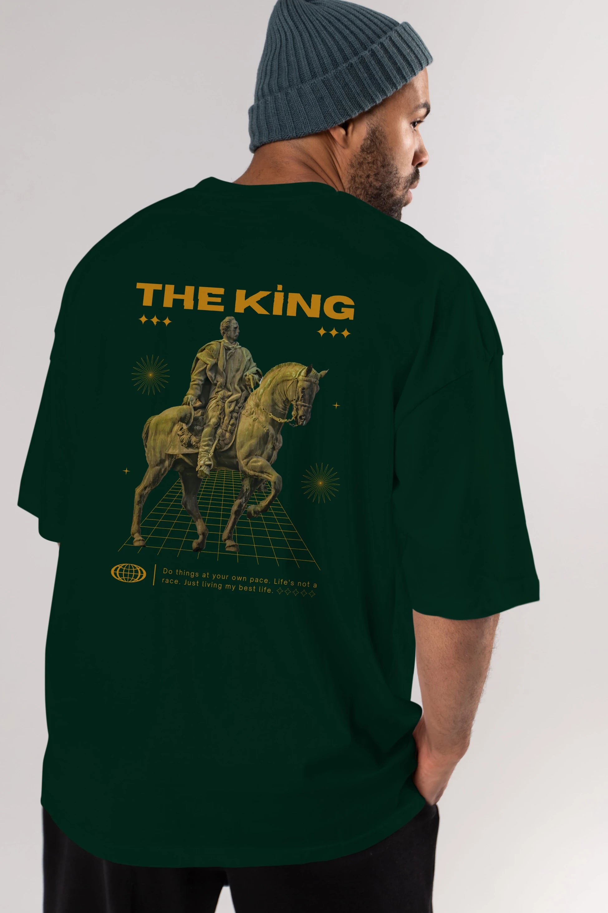 The King Yazılı Arka Baskılı Oversize t-shirt Erkek Kadın Unisex