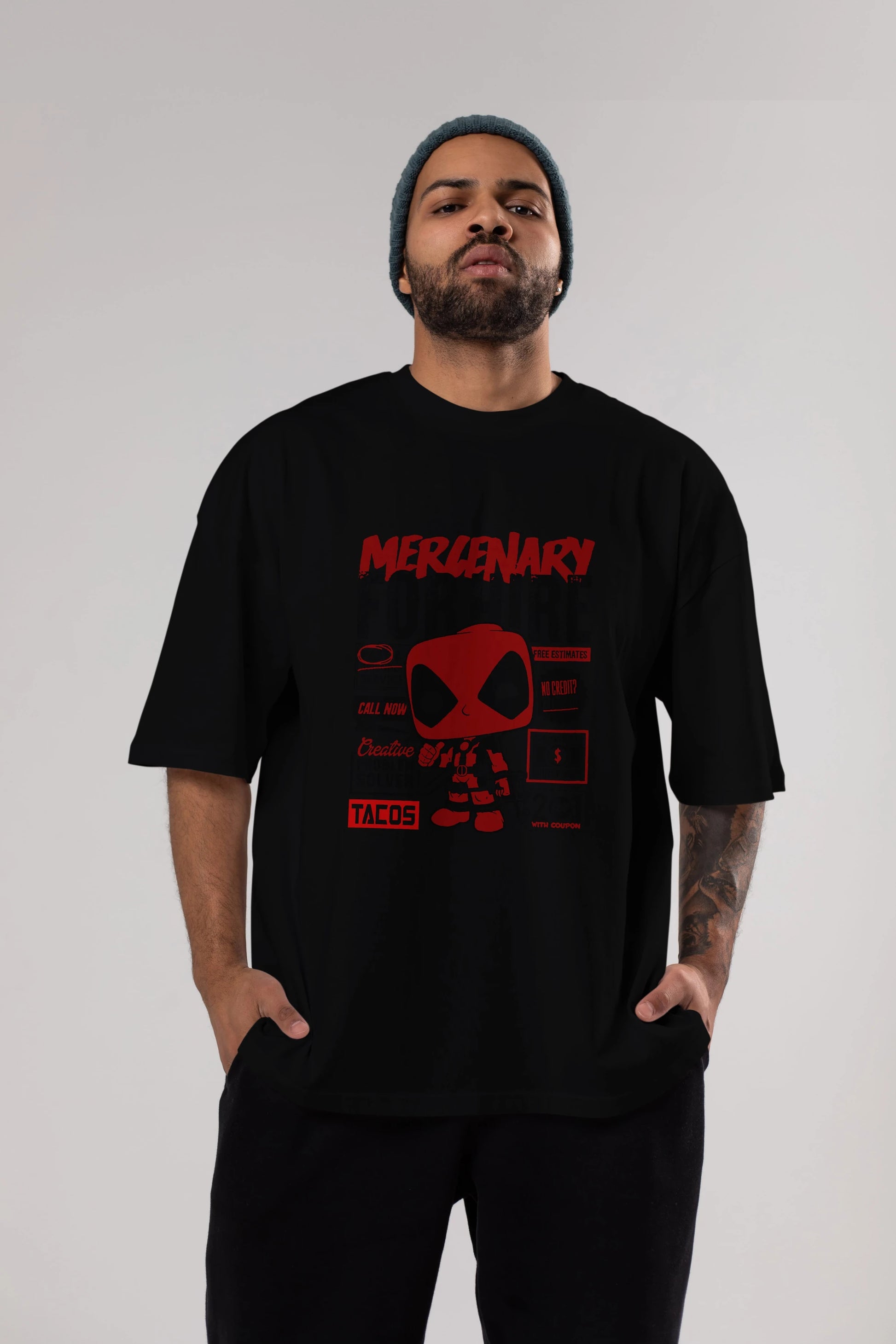 Deadpool (18) Ön Baskılı Oversize t-shirt Erkek Kadın Unisex %100 Pamuk Bisiklet Yaka tişort