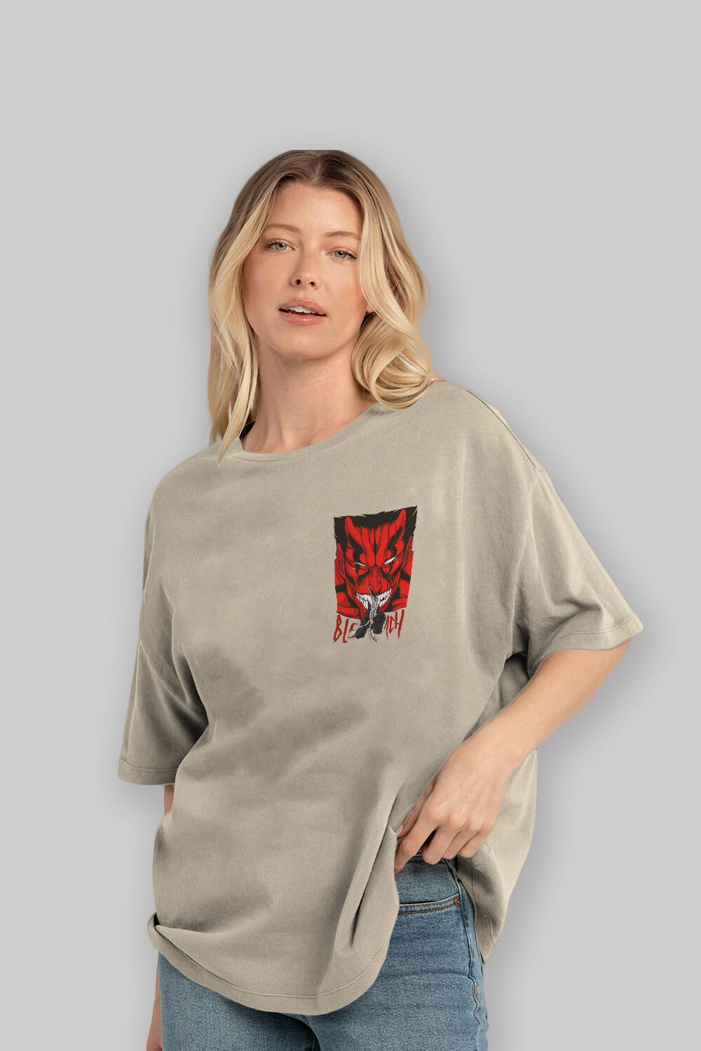 KENPACHI ZARAKI BLEACH Ön Sol Baskılı Oversize t-shirt Erkek Kadın Unisex %100 Pamuk Bisiklet Yaka tişort