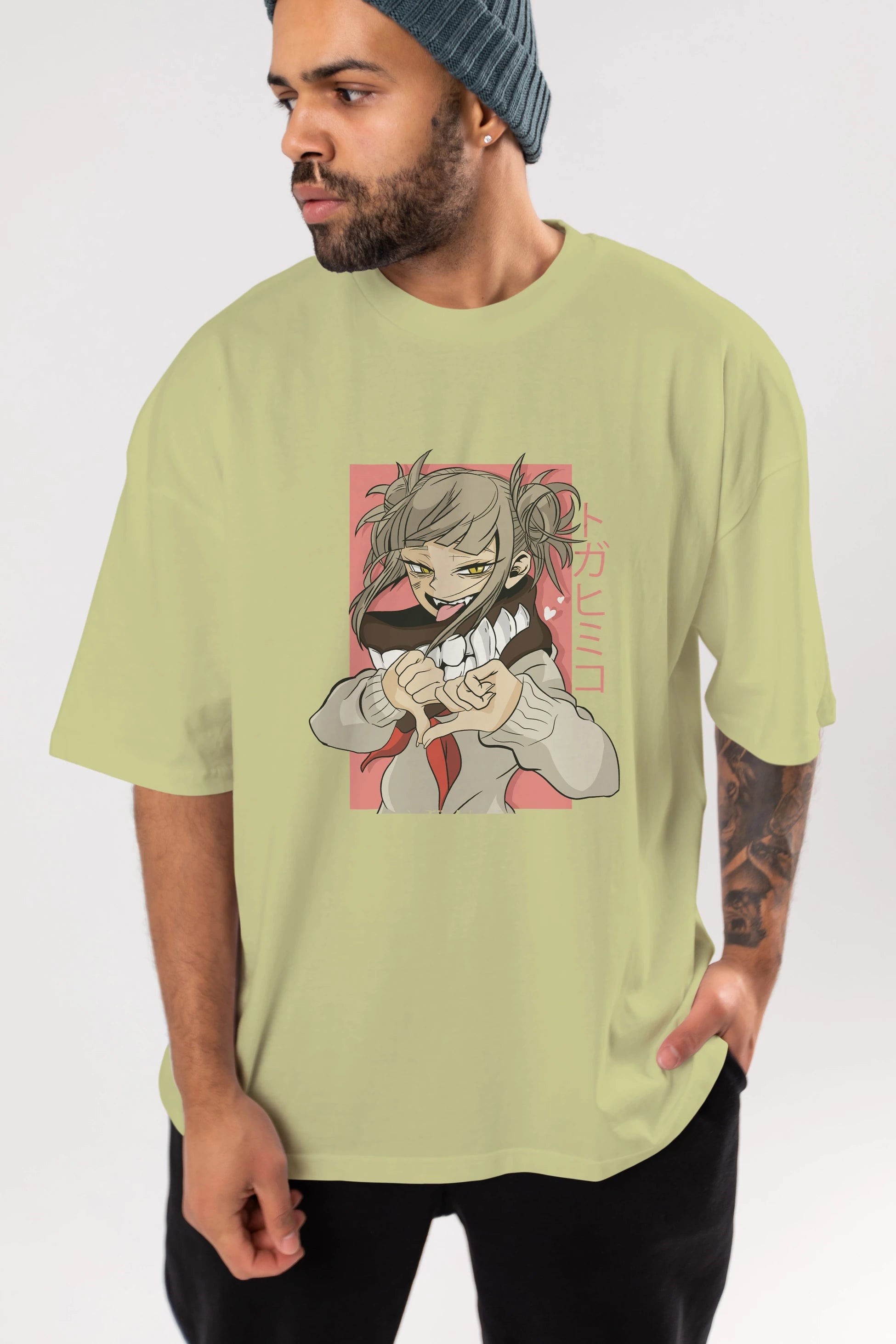 Himiko Toga Anime Ön Baskılı Oversize t-shirt %100 pamuk Erkek Kadın Unisex