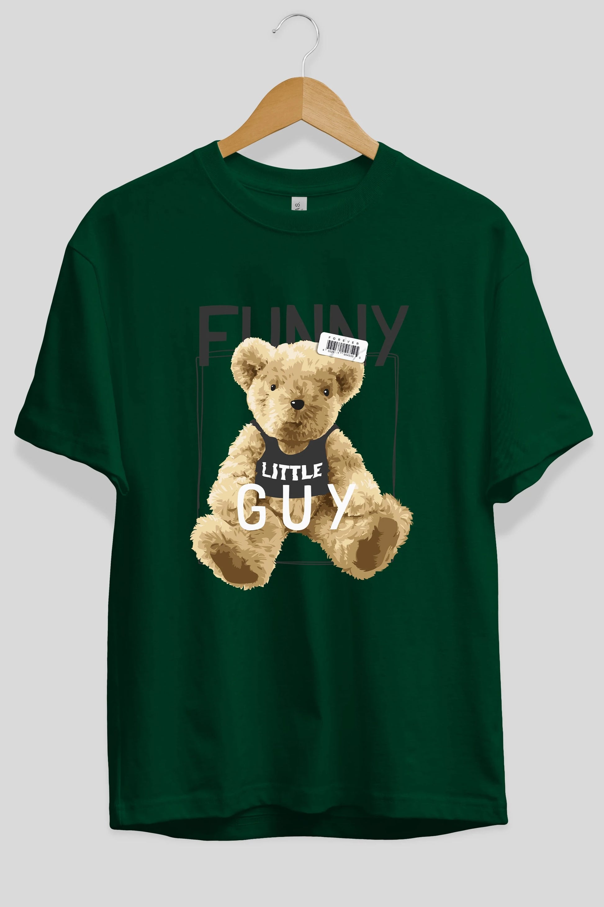 Teddy Bear Funny Ön Baskılı Oversize t-shirt Erkek Kadın Unisex %100 Pamuk