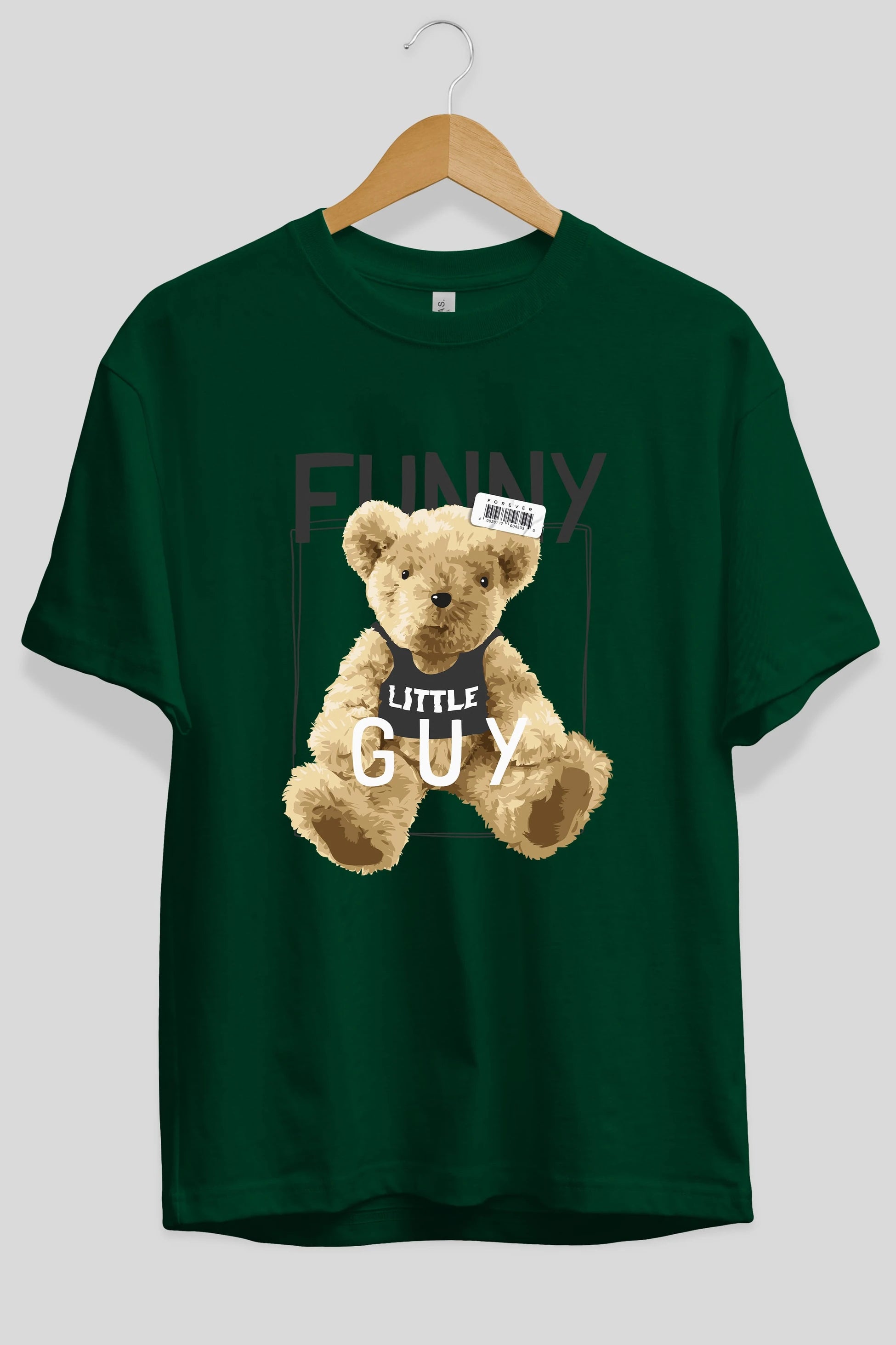 Teddy Bear Funny Ön Baskılı Oversize t-shirt Erkek Kadın Unisex %100 Pamuk