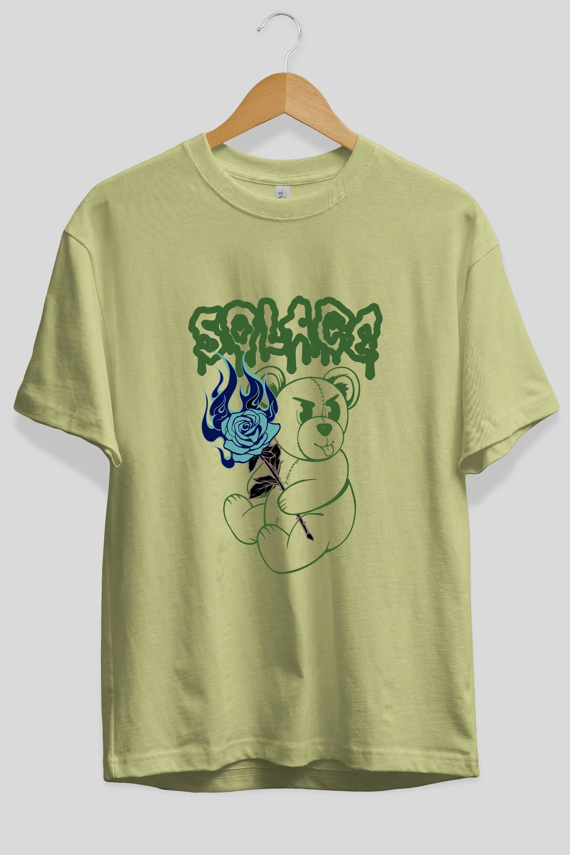 Solage Bear Ön Baskılı Oversize t-shirt Erkek Kadın Unisex
