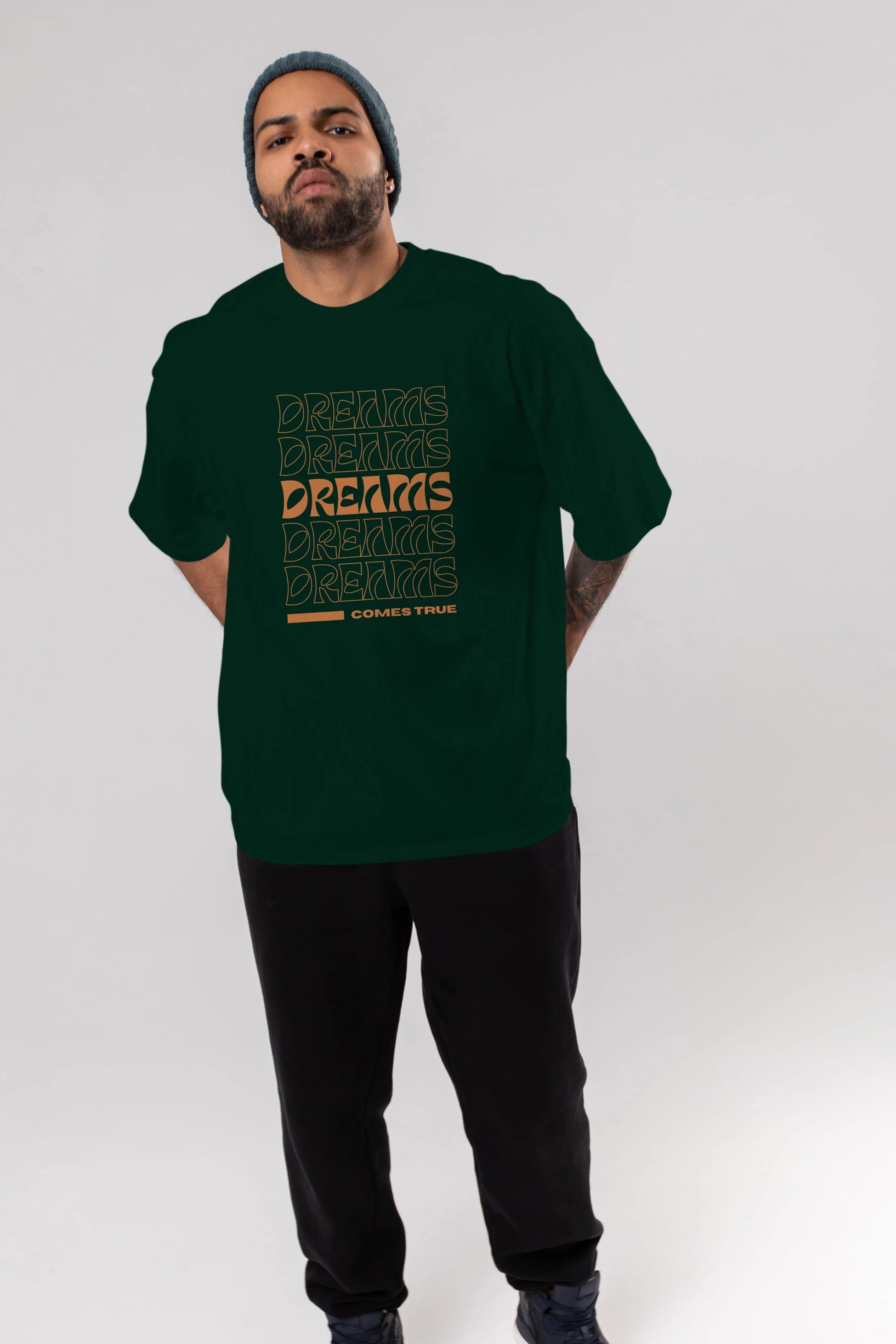 Dreams Yazılı Ön Baskılı Oversize t-shirt Erkek Kadın Unisex