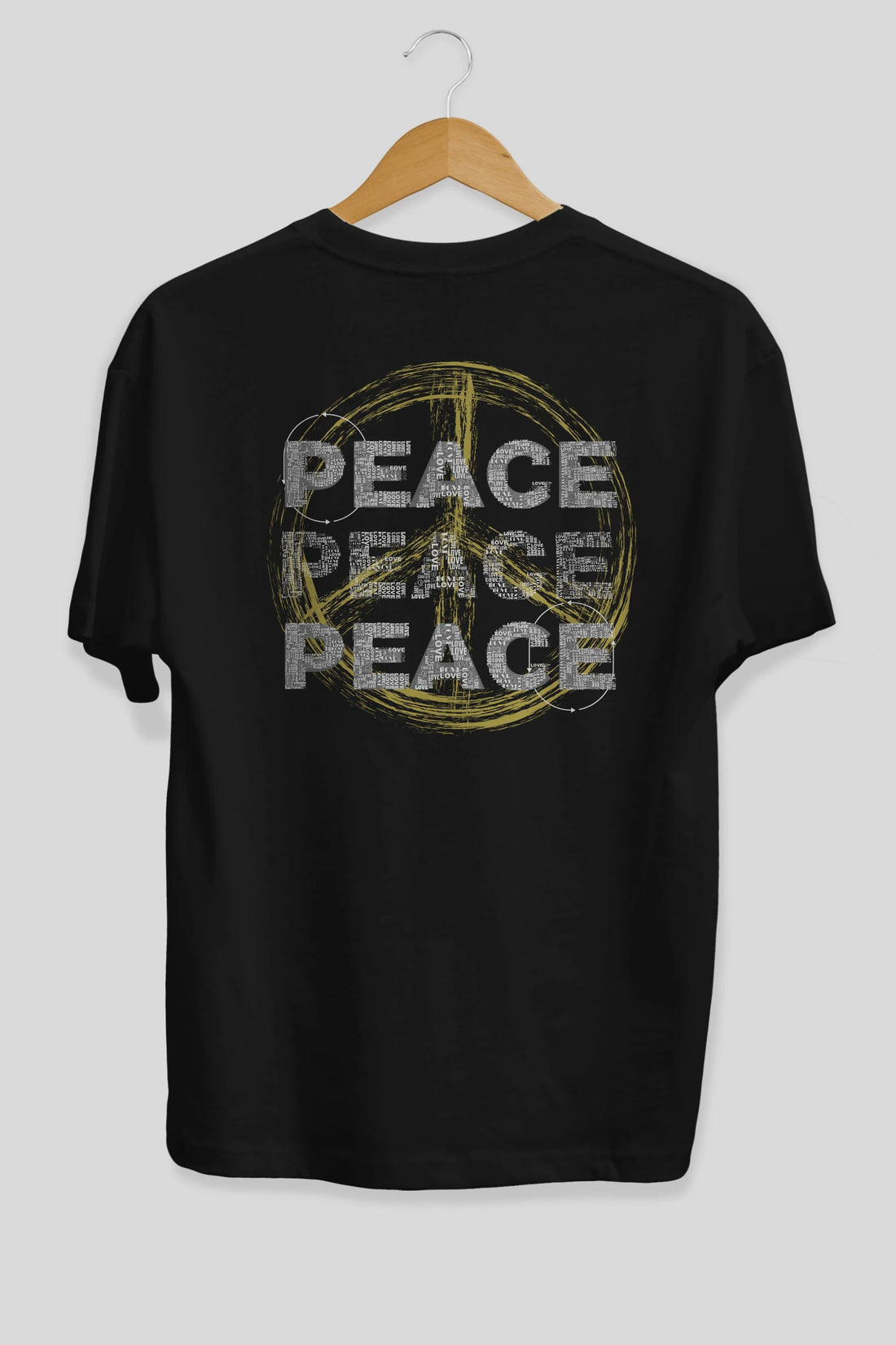 Peace Yazılı Arka Baskılı Oversize t-shirt Erkek Kadın Unisex