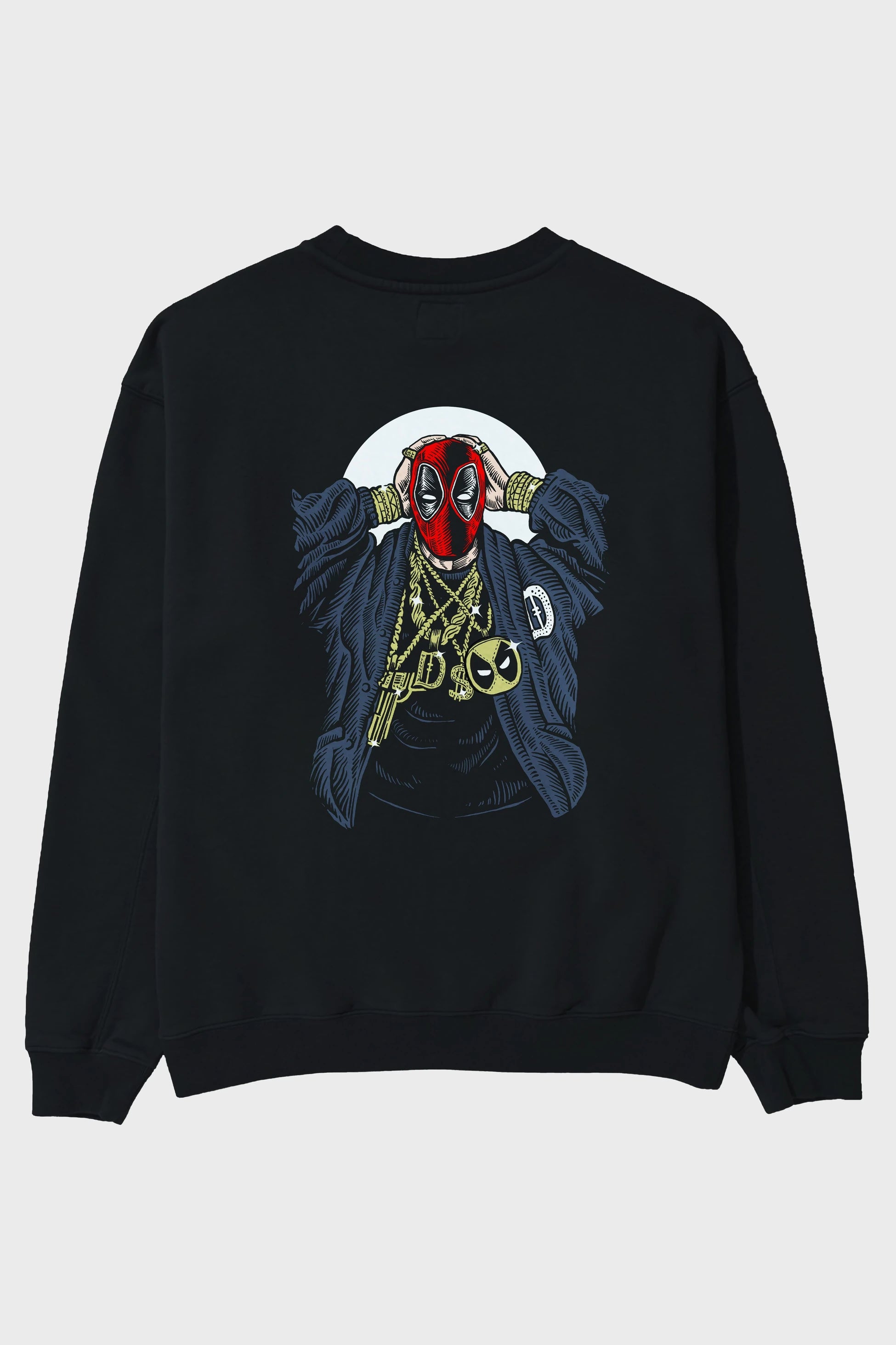 Deadpool Gangsta Arka Baskılı Oversize Sweatshirt Erkek Kadın Unisex