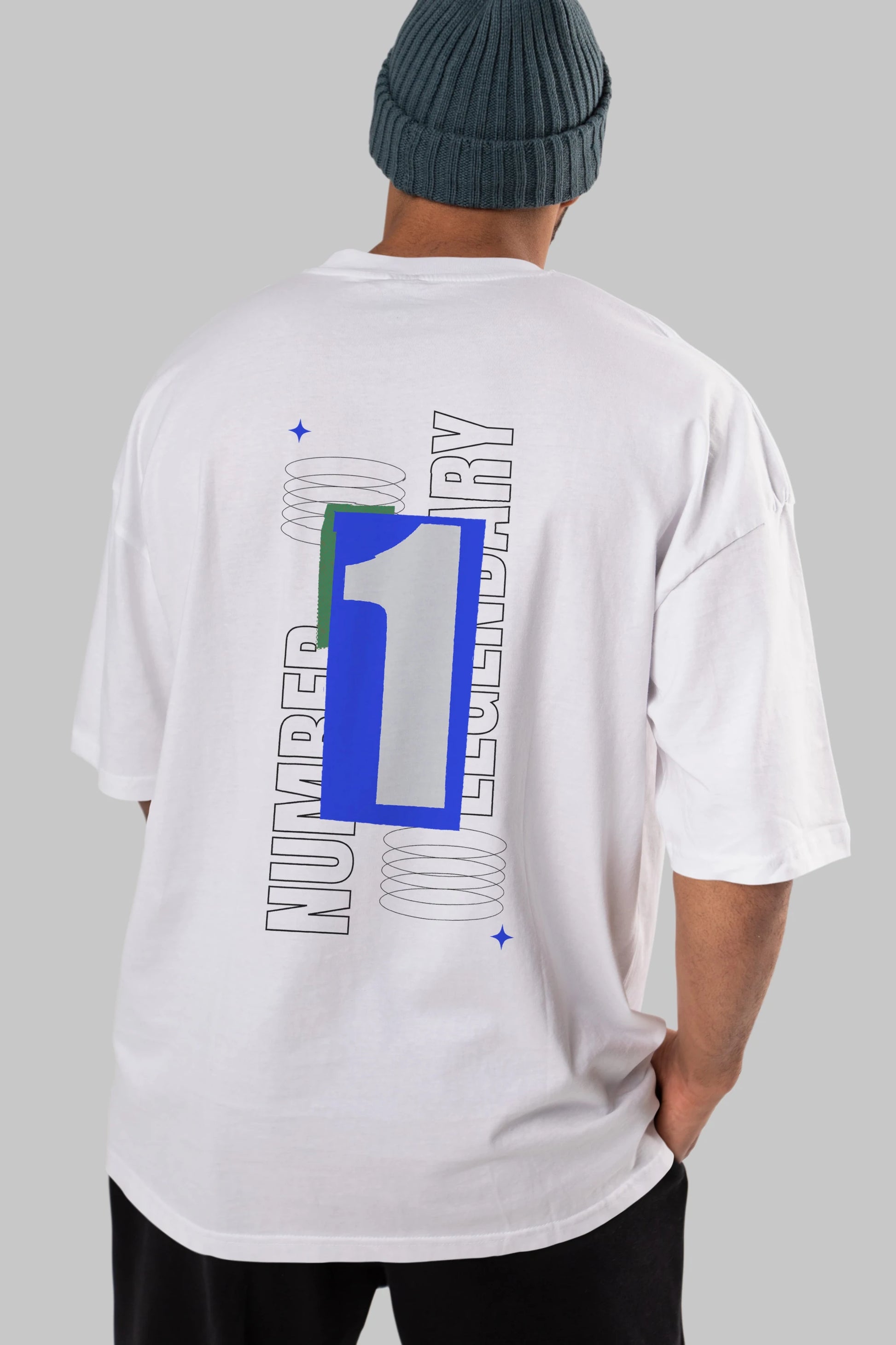 Number 1 Yazılı Arka Baskılı Oversize t-shirt Erkek Kadın Unisex