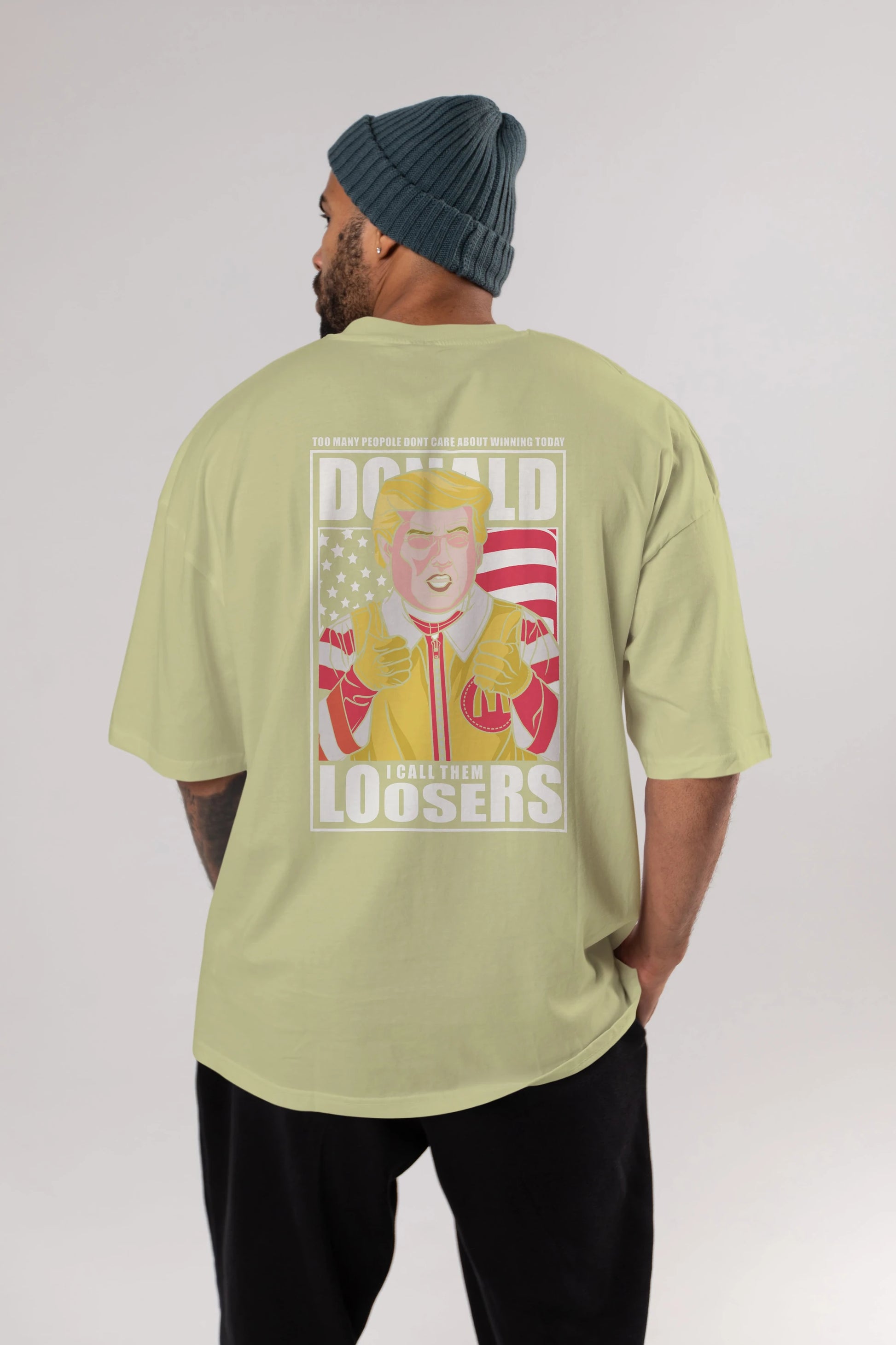 Ronald Trump Arka Baskılı Oversize t-shirt Erkek Kadın Unisex %100 Pamuk tişort