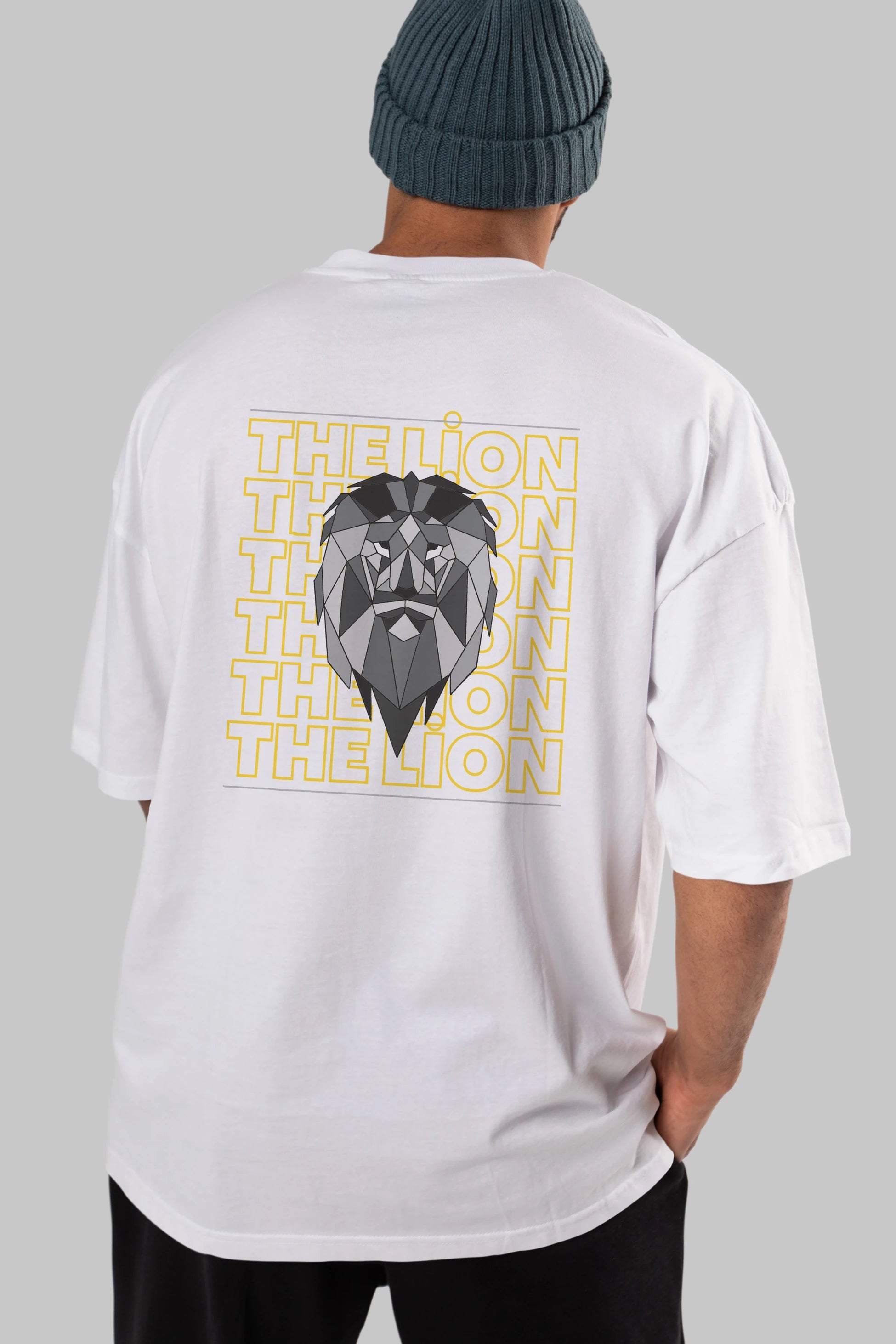 The Lion Yazılı Arka Baskılı Oversize t-shirt Erkek Kadın Unisex