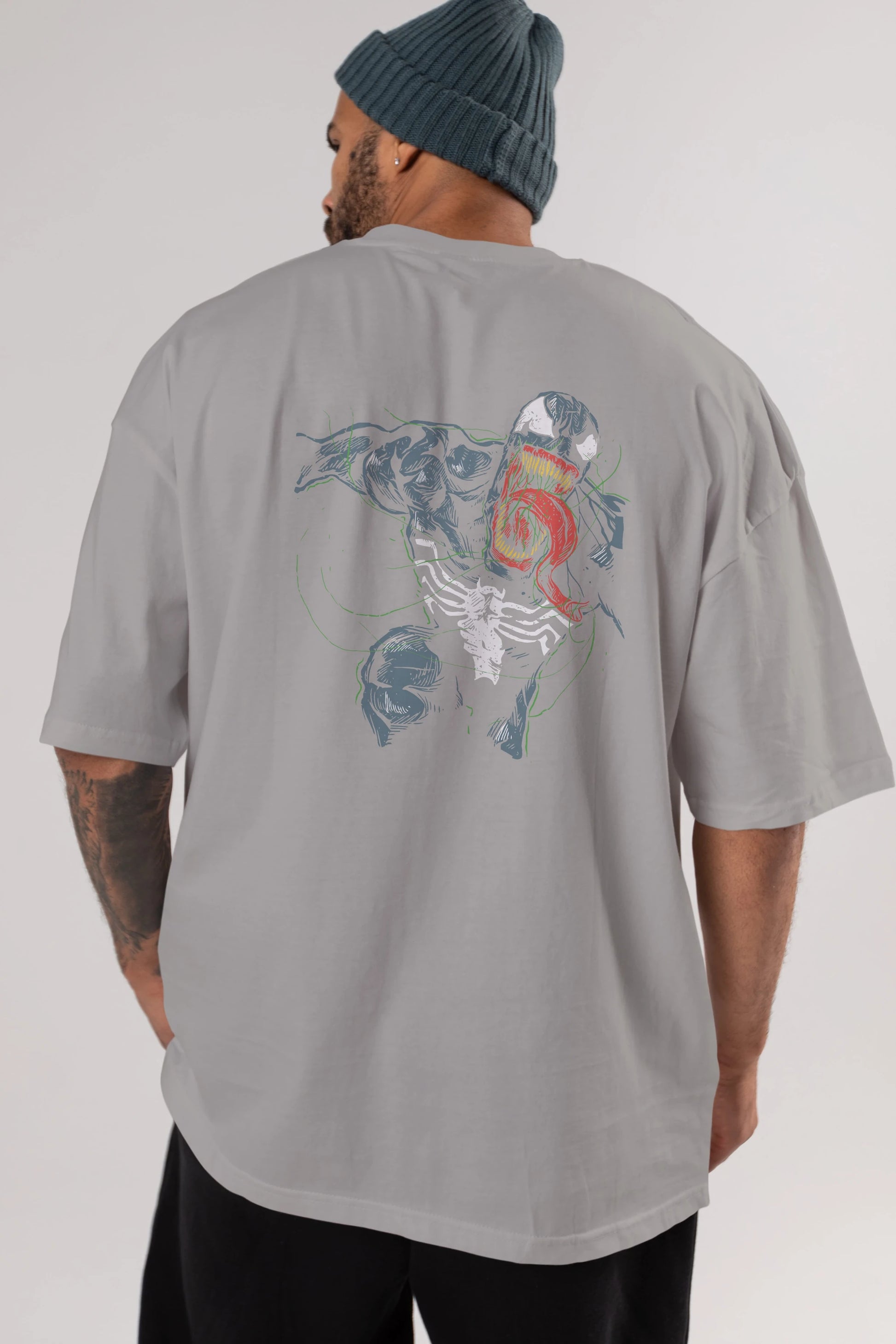 Venom (6) Arka Baskılı Oversize t-shirt Erkek Kadın Unisex %100 Pamuk Bisiklet Yaka tişort
