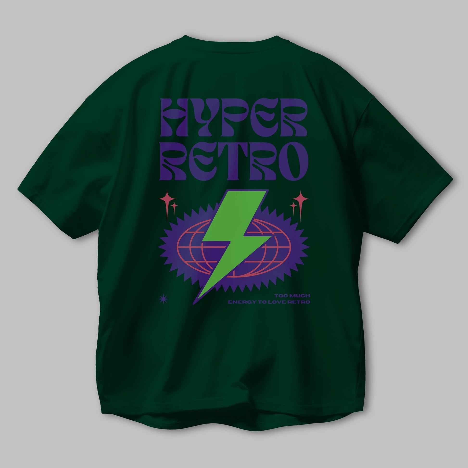 Hyper Retro Yazılı Arka Baskılı Oversize t-shirt Erkek Kadın Unisex