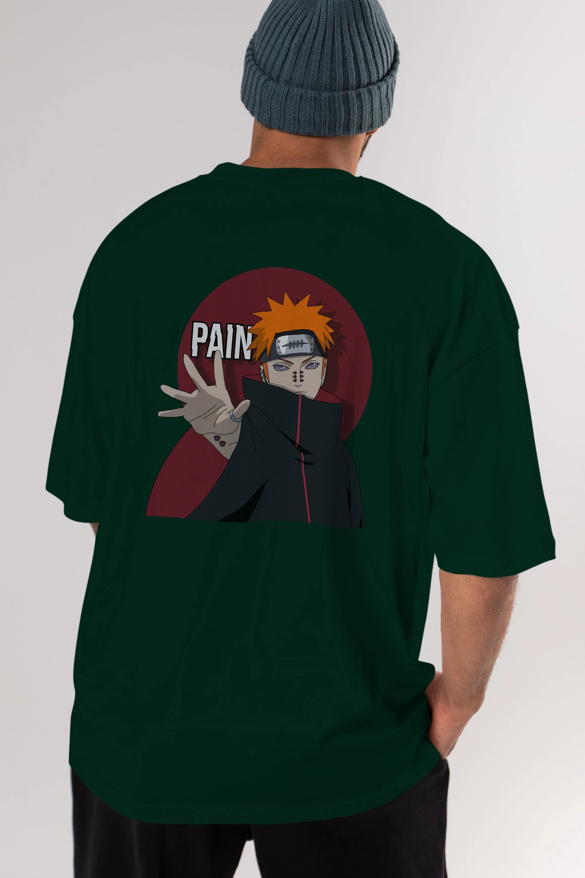 PAIN NARUTO Anime Arka Baskılı Oversize t-shirt Erkek Kadın Unisex
