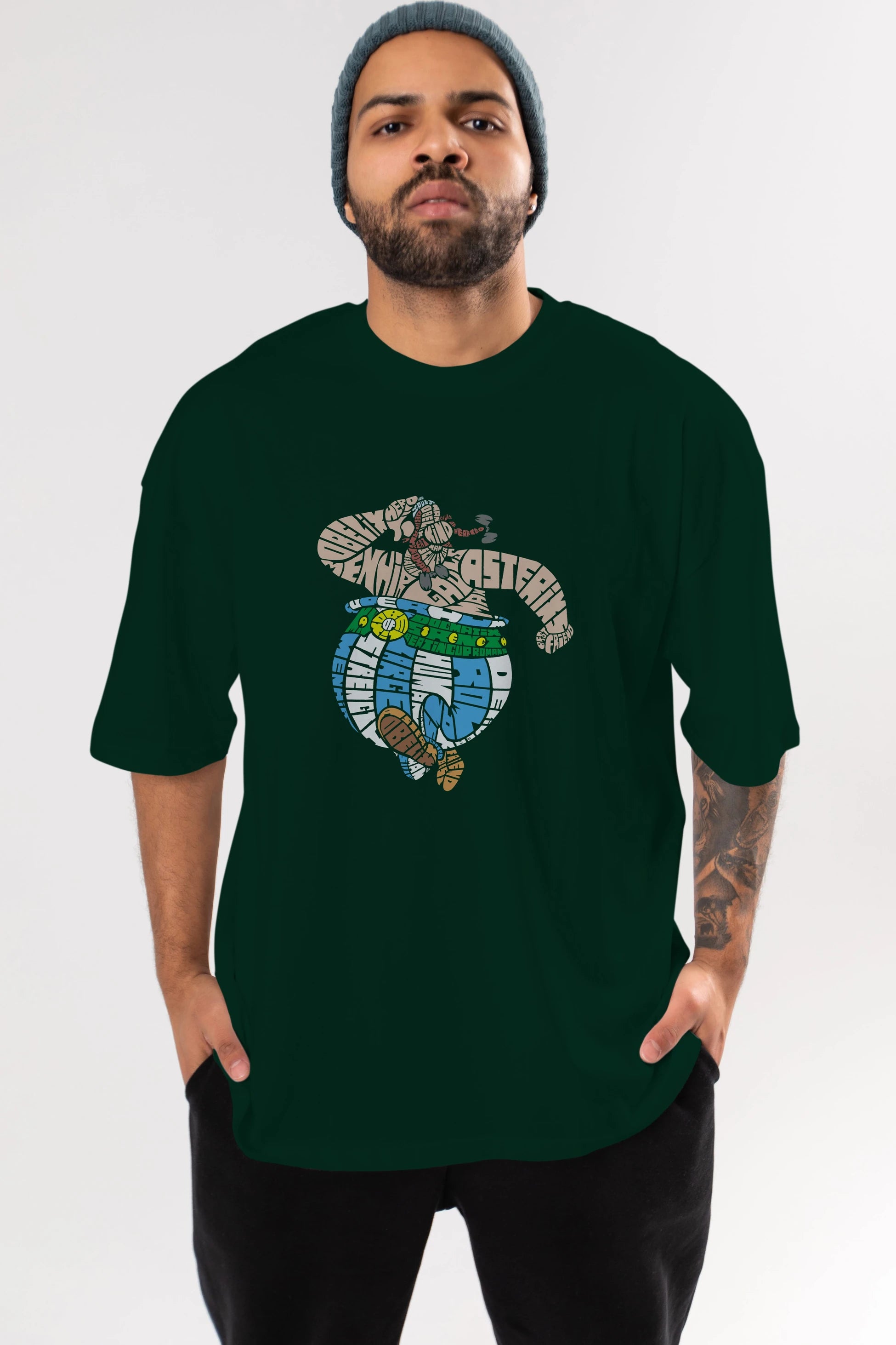 Obelix Ön Baskılı Oversize t-shirt %100 pamuk Erkek Kadın Unisex