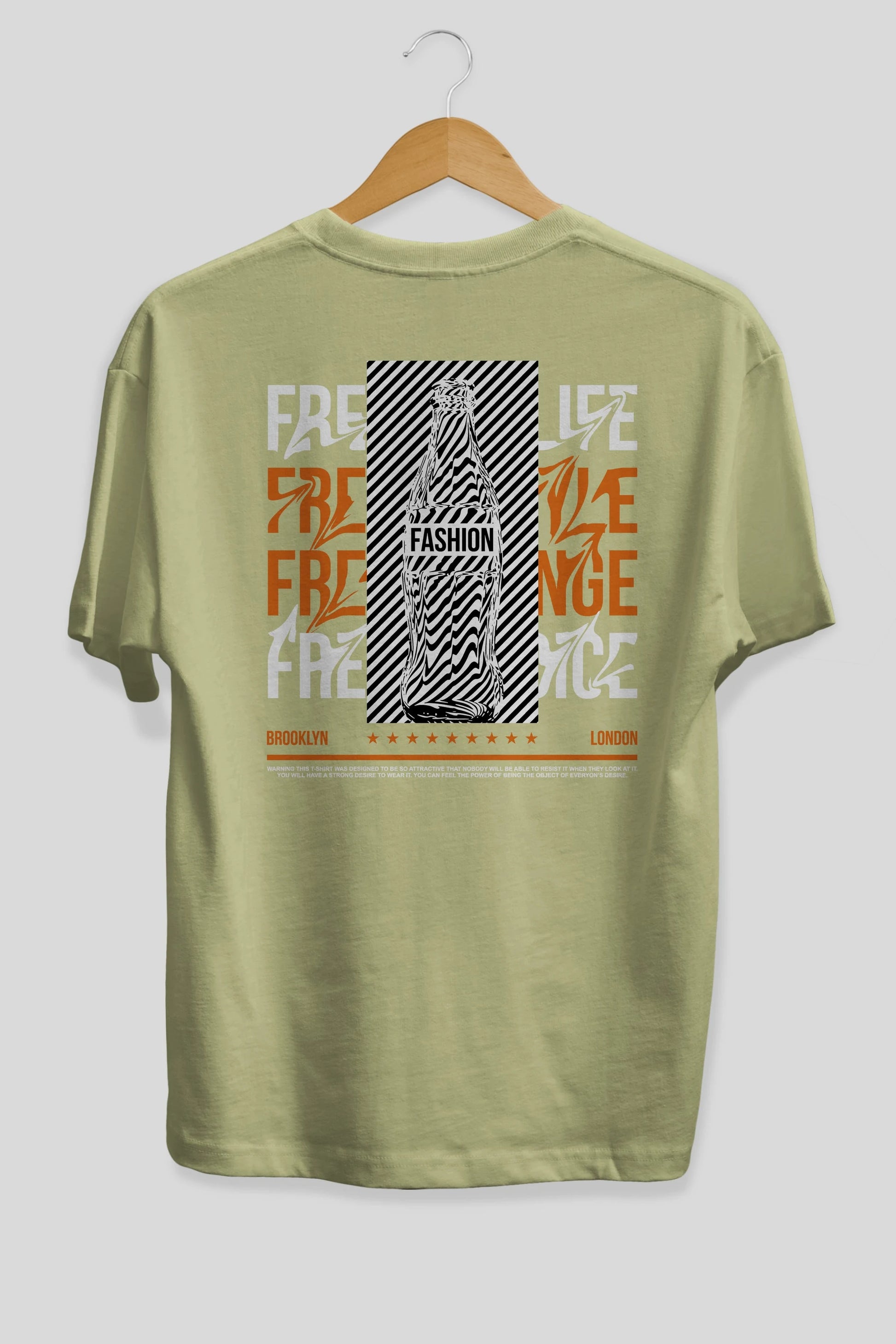Freedom Life Arka Baskılı Oversize t-shirt Erkek Kadın Unisex