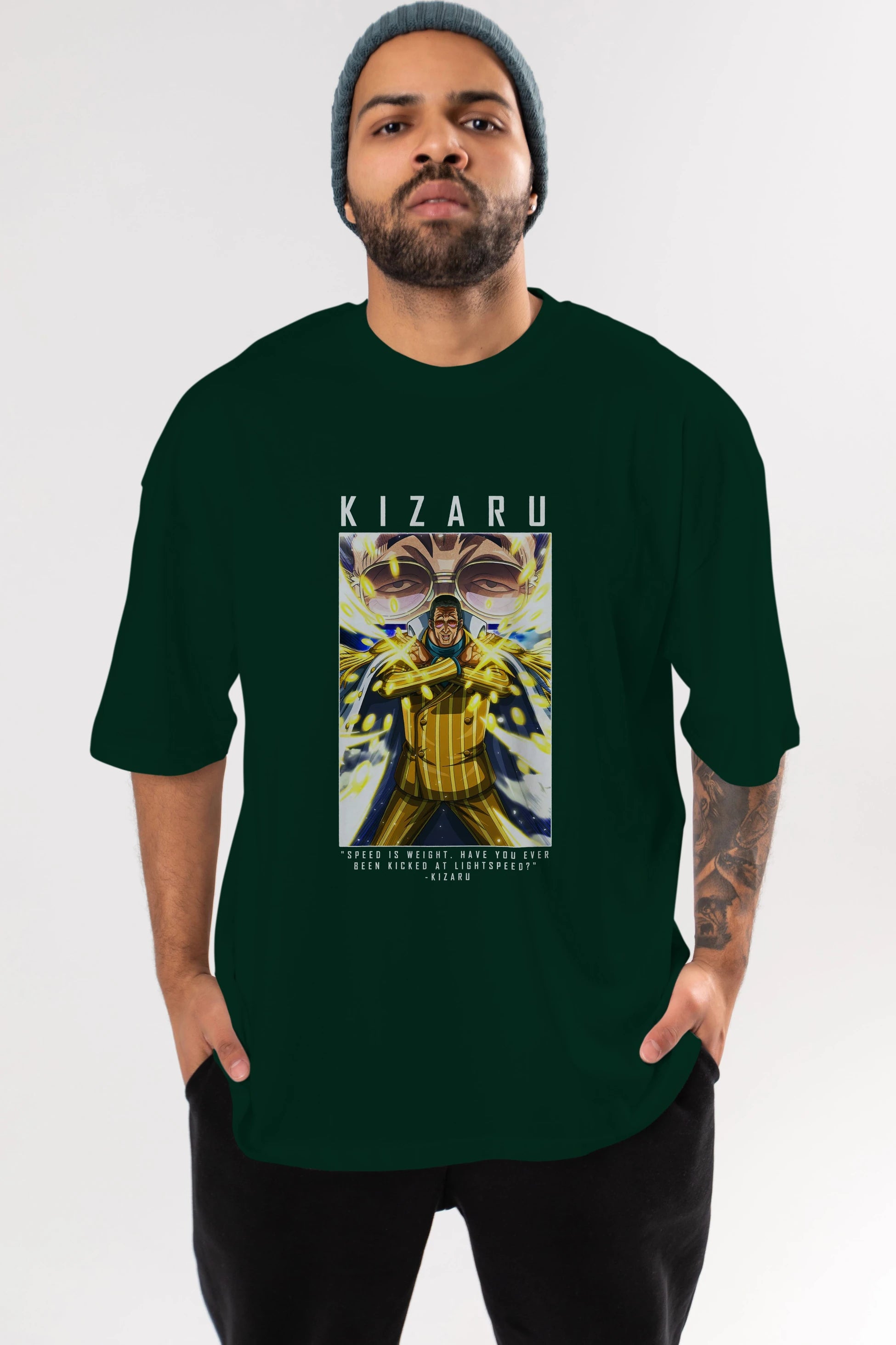 Kizaru Anime Ön Baskılı Oversize t-shirt Erkek Kadın Unisex