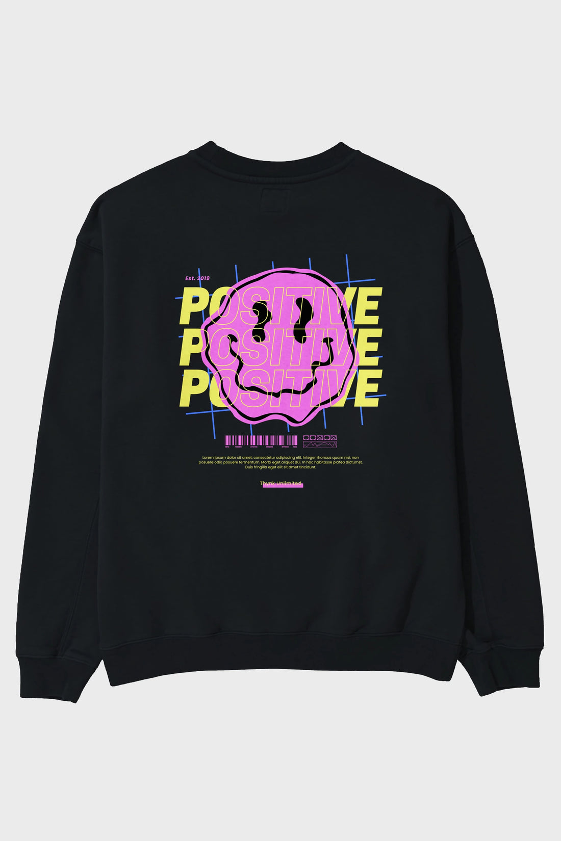 Positive 2 Arka Baskılı Oversize Sweatshirt Erkek Kadın Unisex