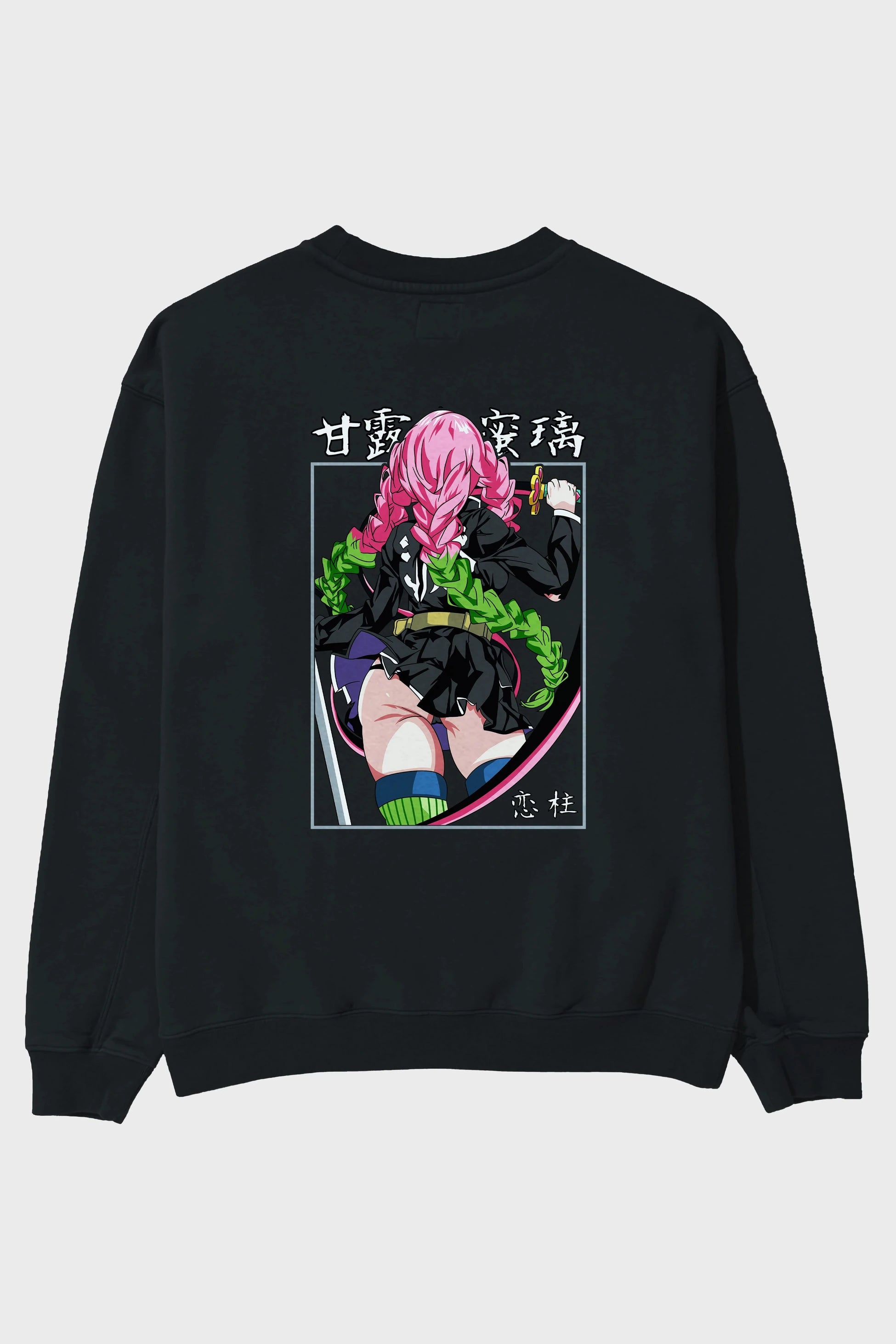 Mitsuri DEMONSLAYER Anime Arka Baskılı Oversize Sweatshirt Erkek Kadın Unisex