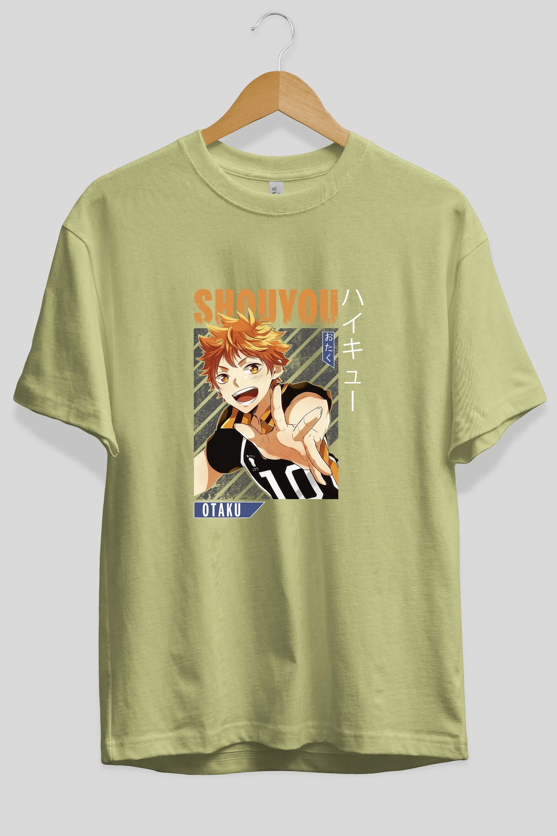 Shouyou Hinata 9 Anime Ön Baskılı Oversize t-shirt %100 pamuk Erkek Kadın Unisex