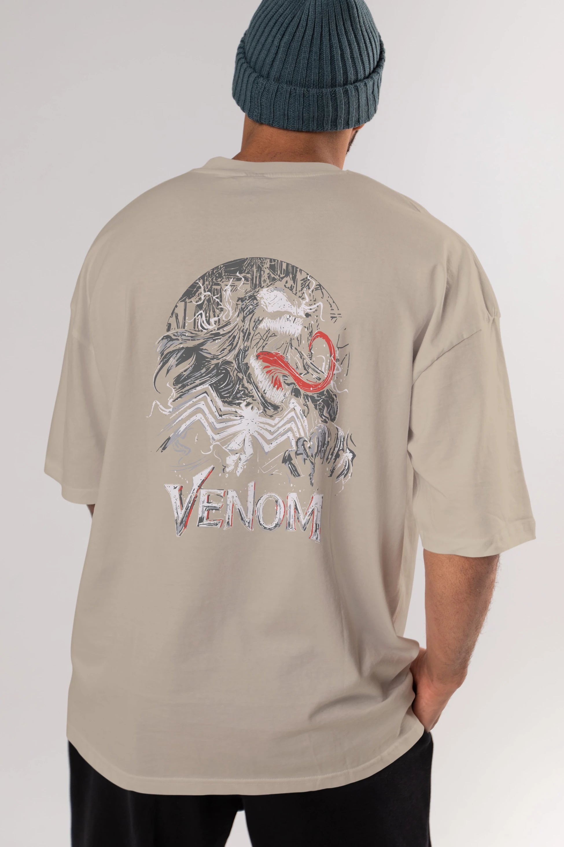Venom (13) Arka Baskılı Oversize t-shirt Erkek Kadın Unisex %100 Pamuk Bisiklet Yaka tişort