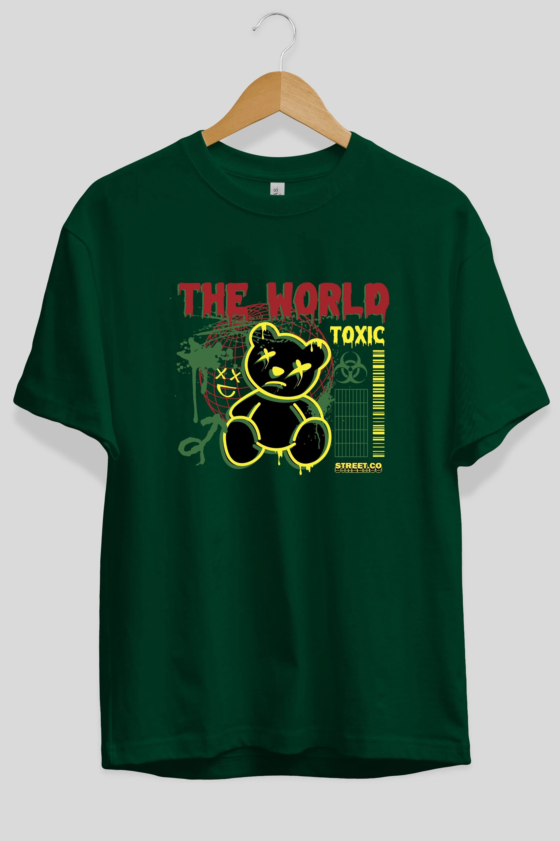 The World Toxic Bear Ön Baskılı Oversize t-shirt Erkek Kadın Unisex