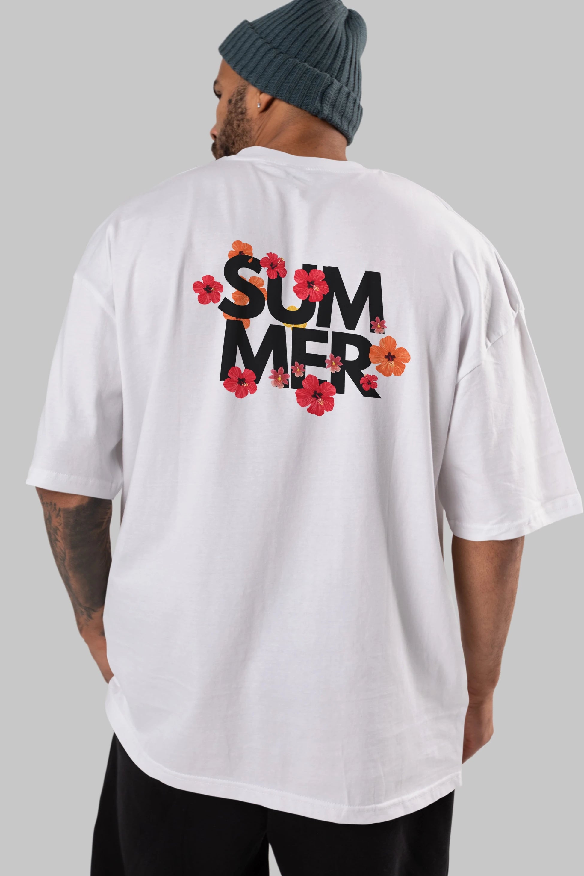 Summer Yazılı 2 Arka Baskılı Oversize t-shirt Erkek Kadın Unisex