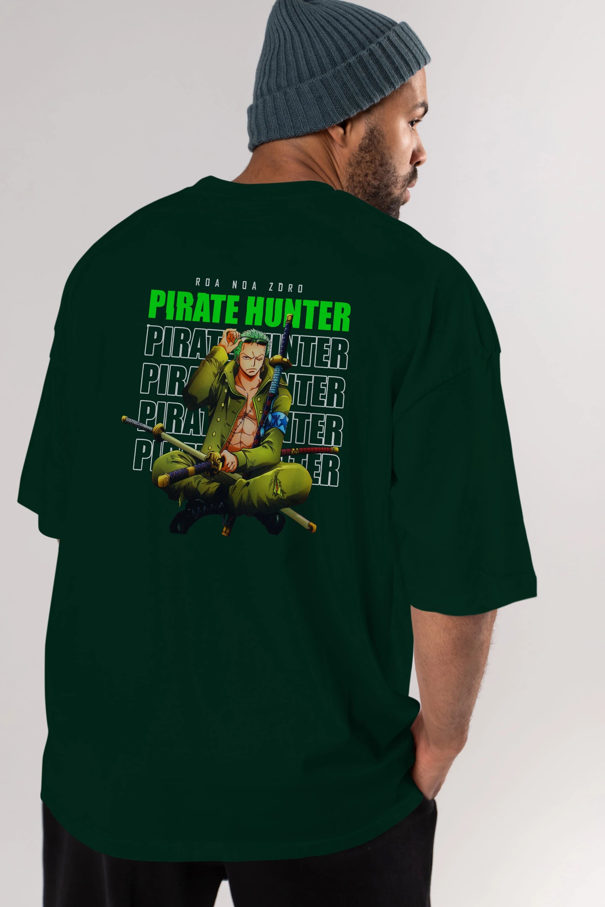 Roronoa Zoro 4 Anime Arka Baskılı Oversize t-shirt Erkek Kadın Unisex %100 pamuk tişort