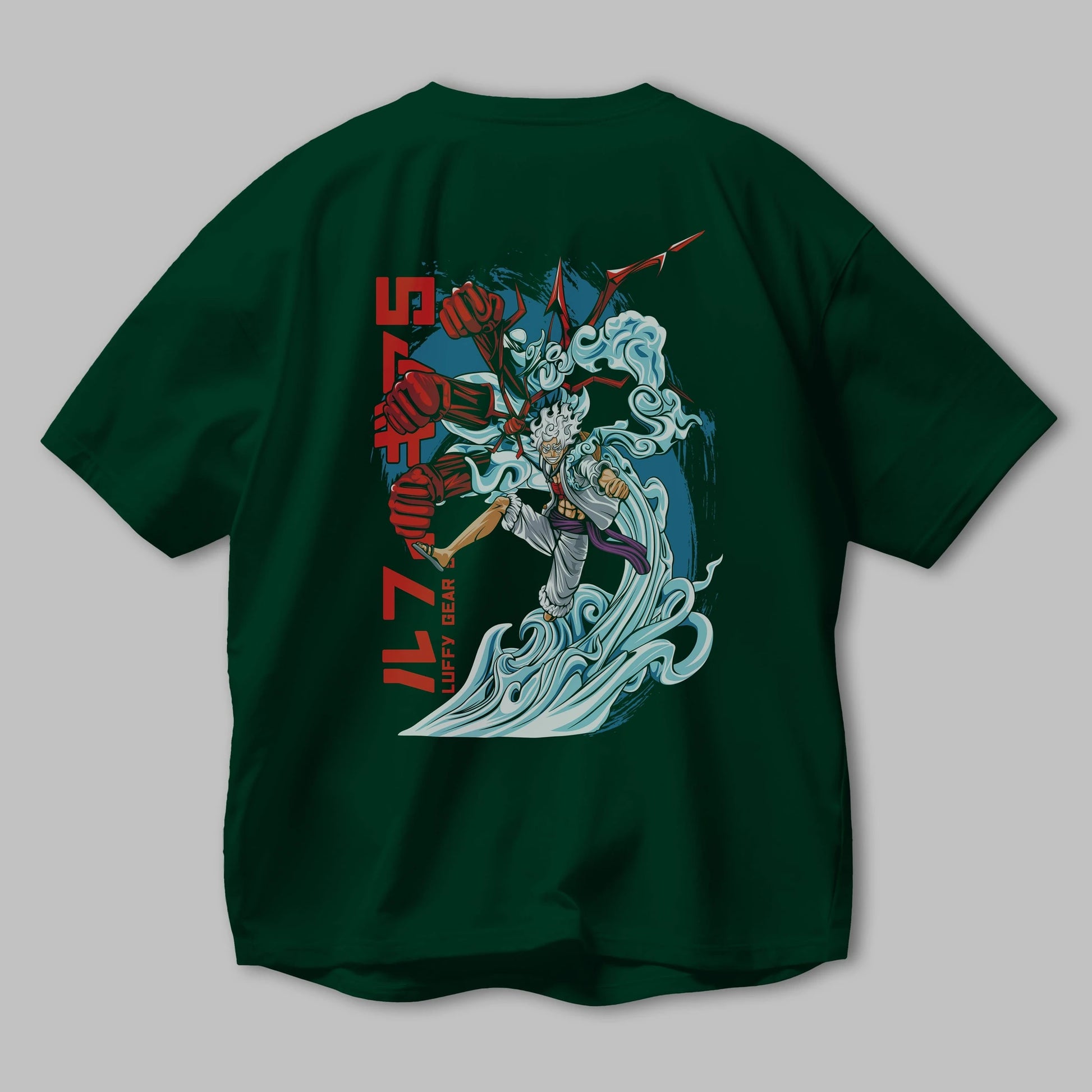 MONKEY D. LUFFY GEAR5 2 Anime Arka Baskılı Oversize t-shirt Erkek Kadın Unisex