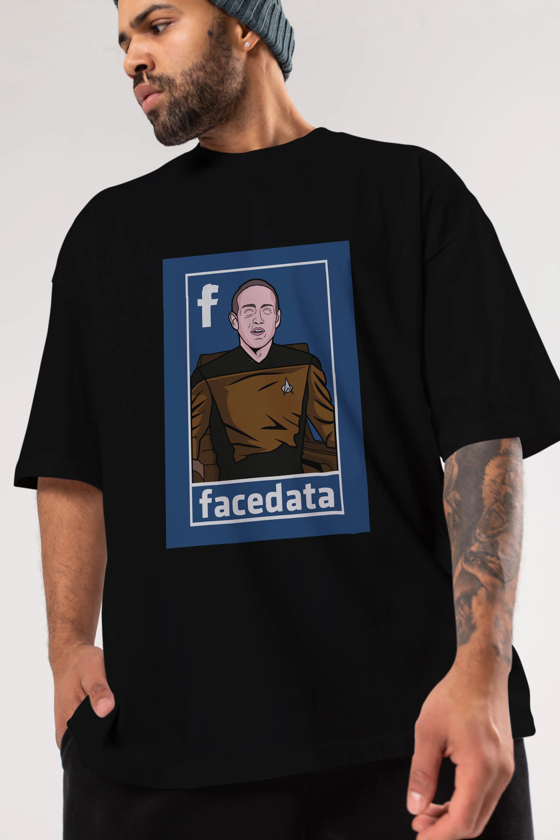 Zukerberg Data Ön Baskılı Oversize t-shirt Erkek Kadın Unisex %100 Pamuk tişort