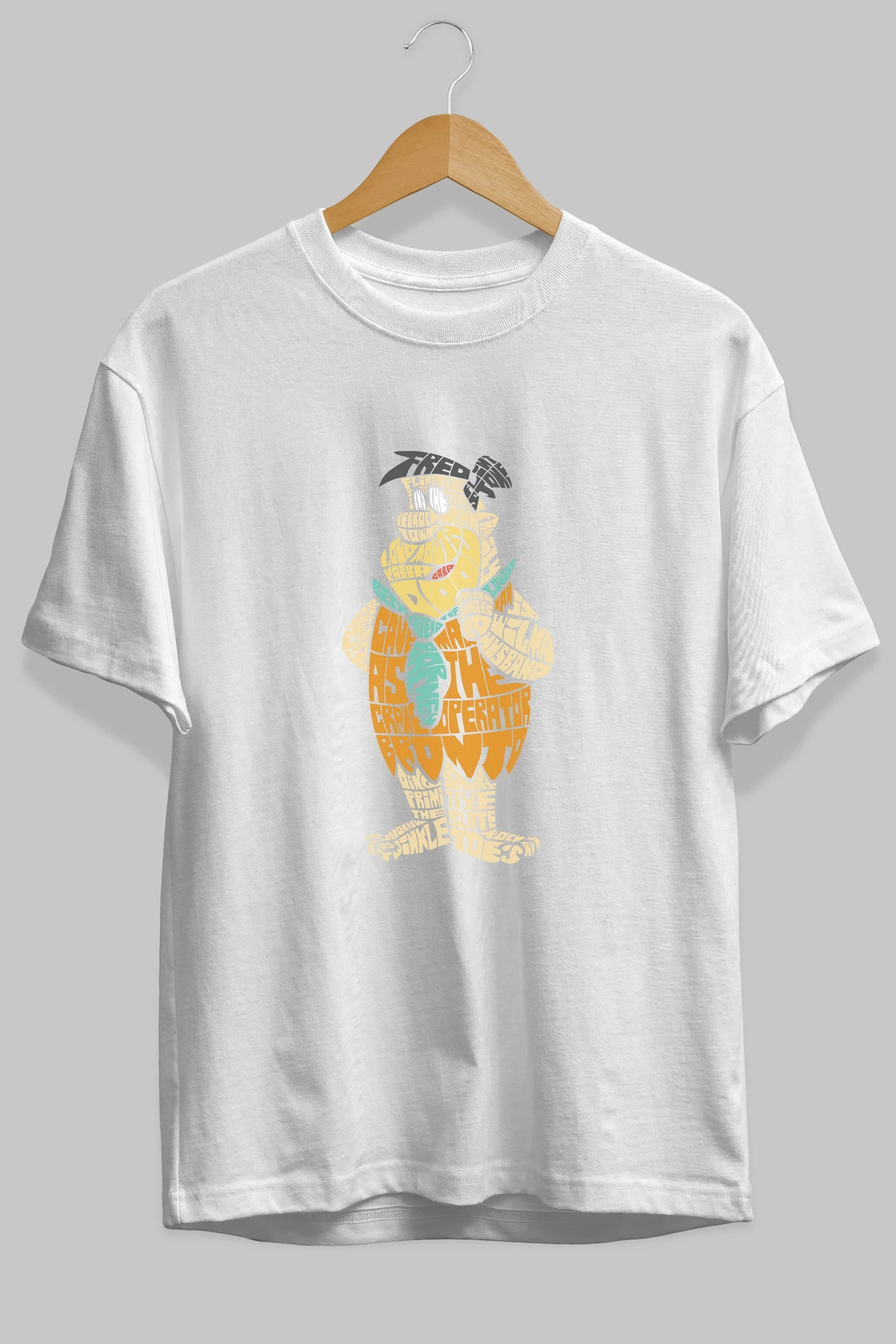 Fred Flintstone Ön Baskılı Oversize t-shirt %100 pamuk Erkek Kadın Unisex