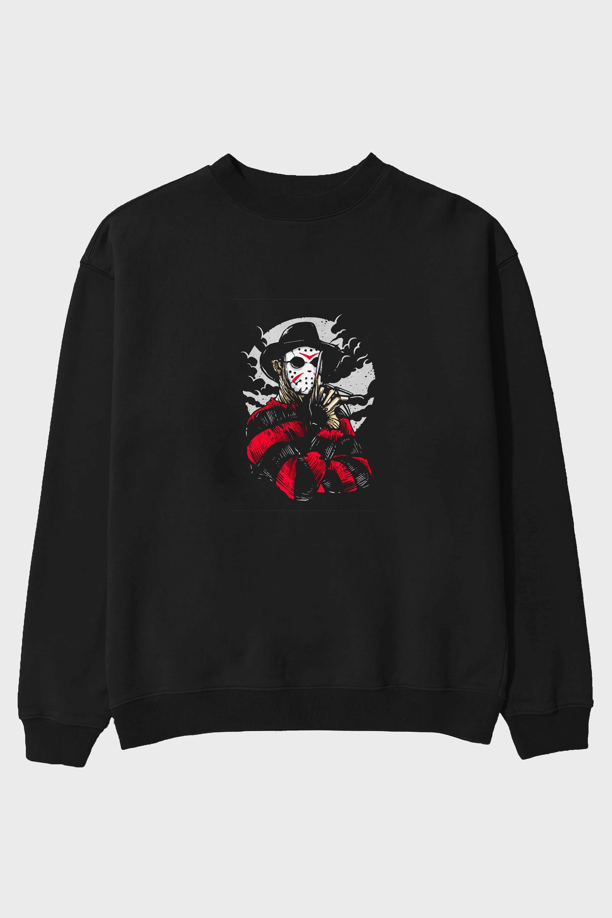 Freddy VS Jason (2) Ön Baskılı Oversize Sweatshirt Erkek Kadın Unisex