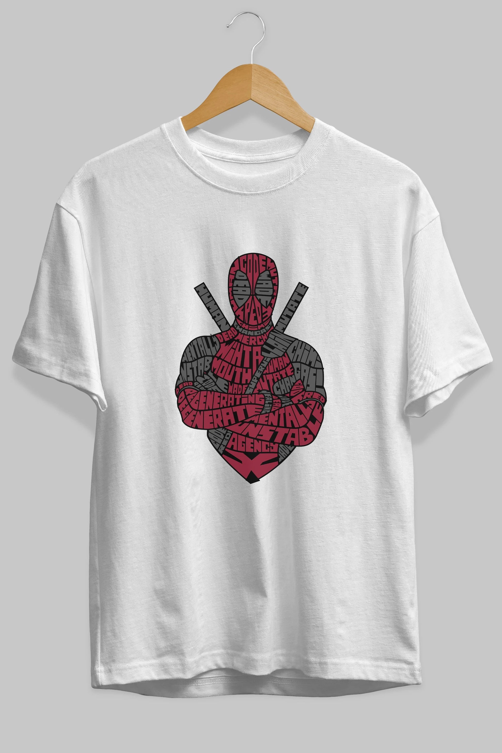 Dead Red Ön Baskılı Oversize t-shirt %100 pamuk Erkek Kadın Unisex