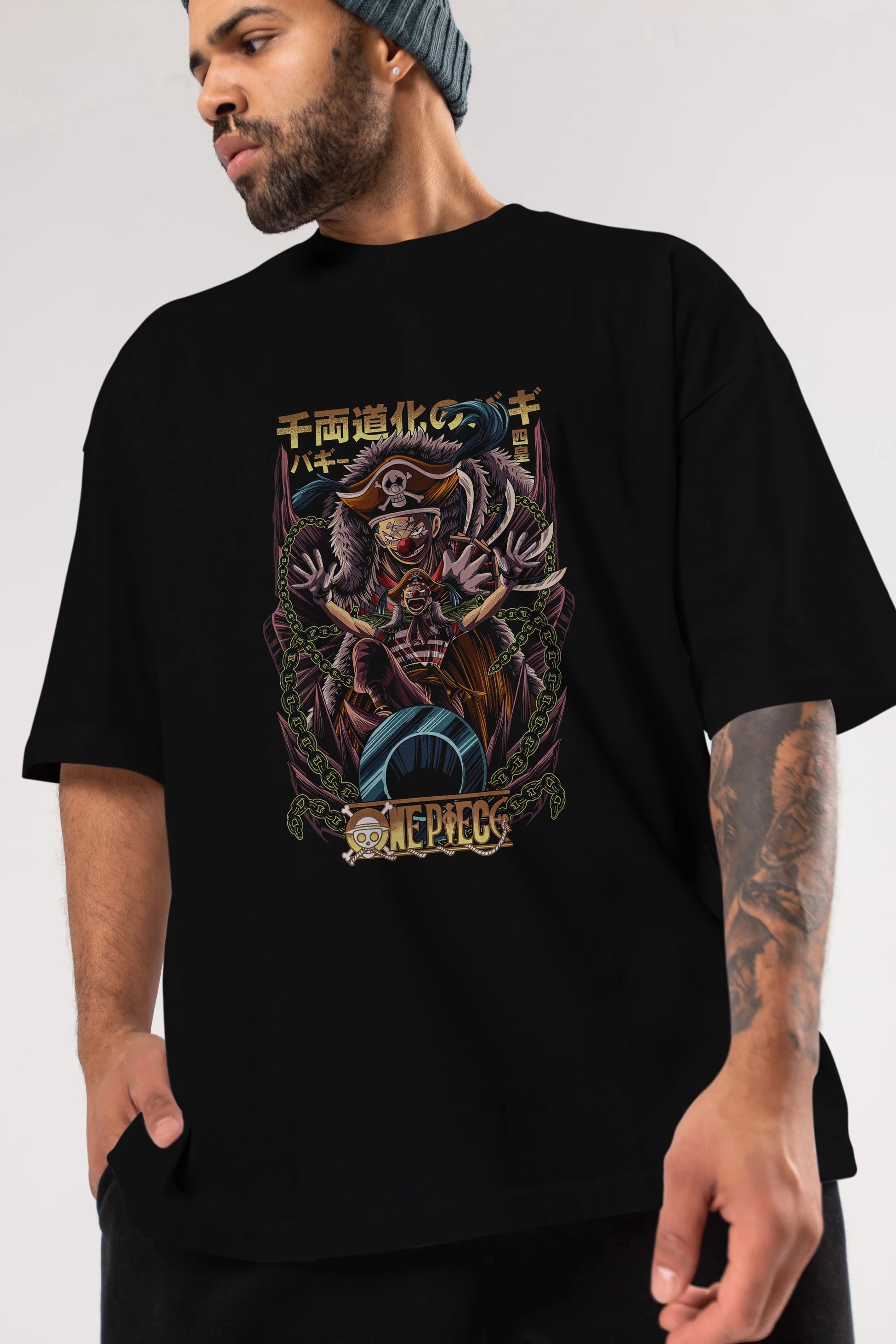 ONE PIECE (5) Anime Ön Baskılı Oversize t-shirt %100 pamuk Erkek Kadın Unisex