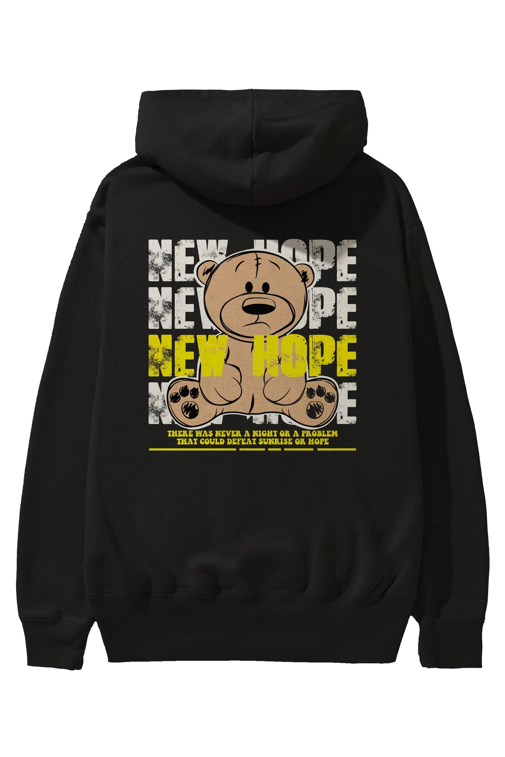 Teddy Bear New Hope Arka Baskılı Hoodie Oversize Kapüşonlu Sweatshirt Erkek Kadın Unisex