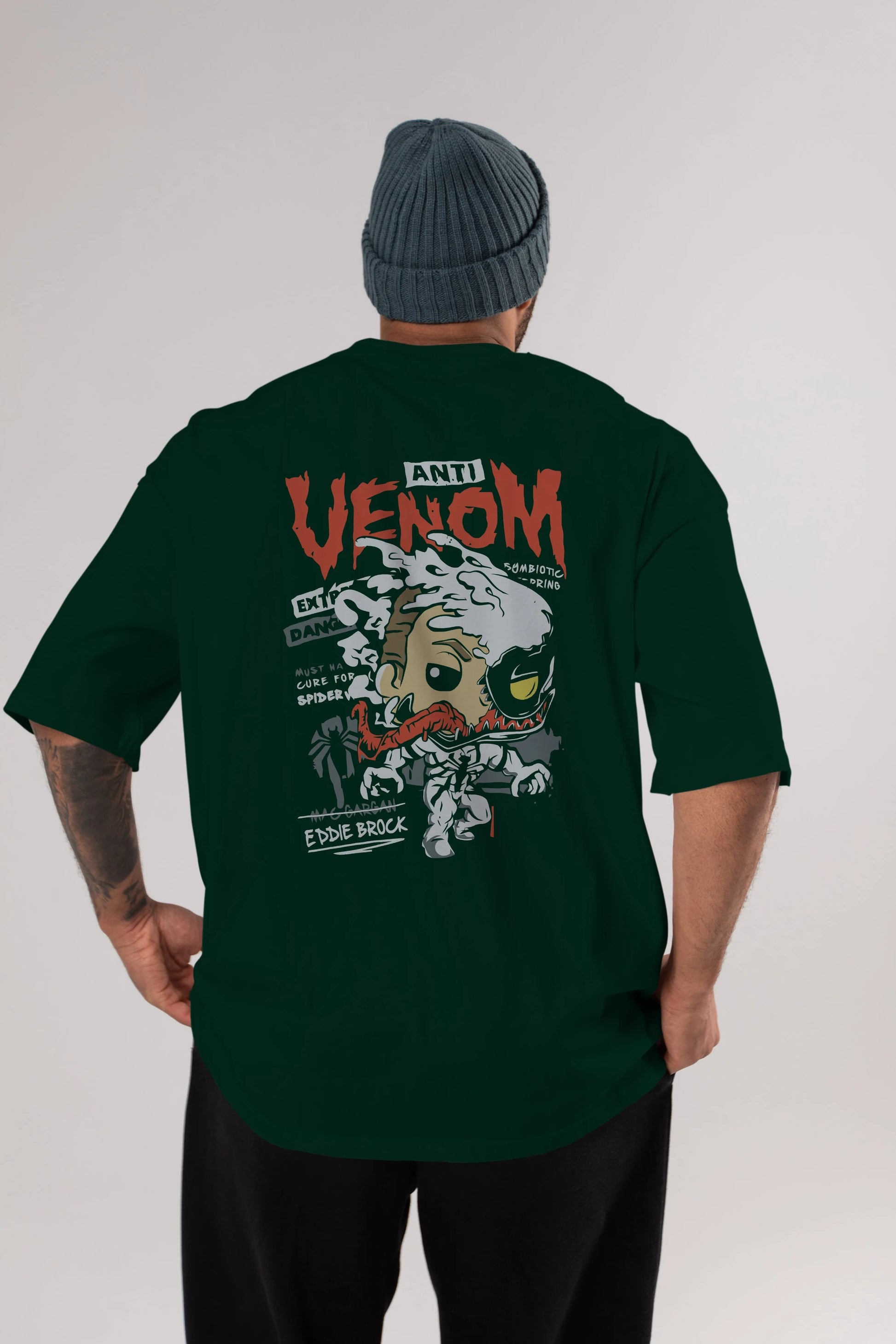 Venom (9) Arka Baskılı Oversize t-shirt Erkek Kadın Unisex %100 Pamuk Bisiklet Yaka tişort