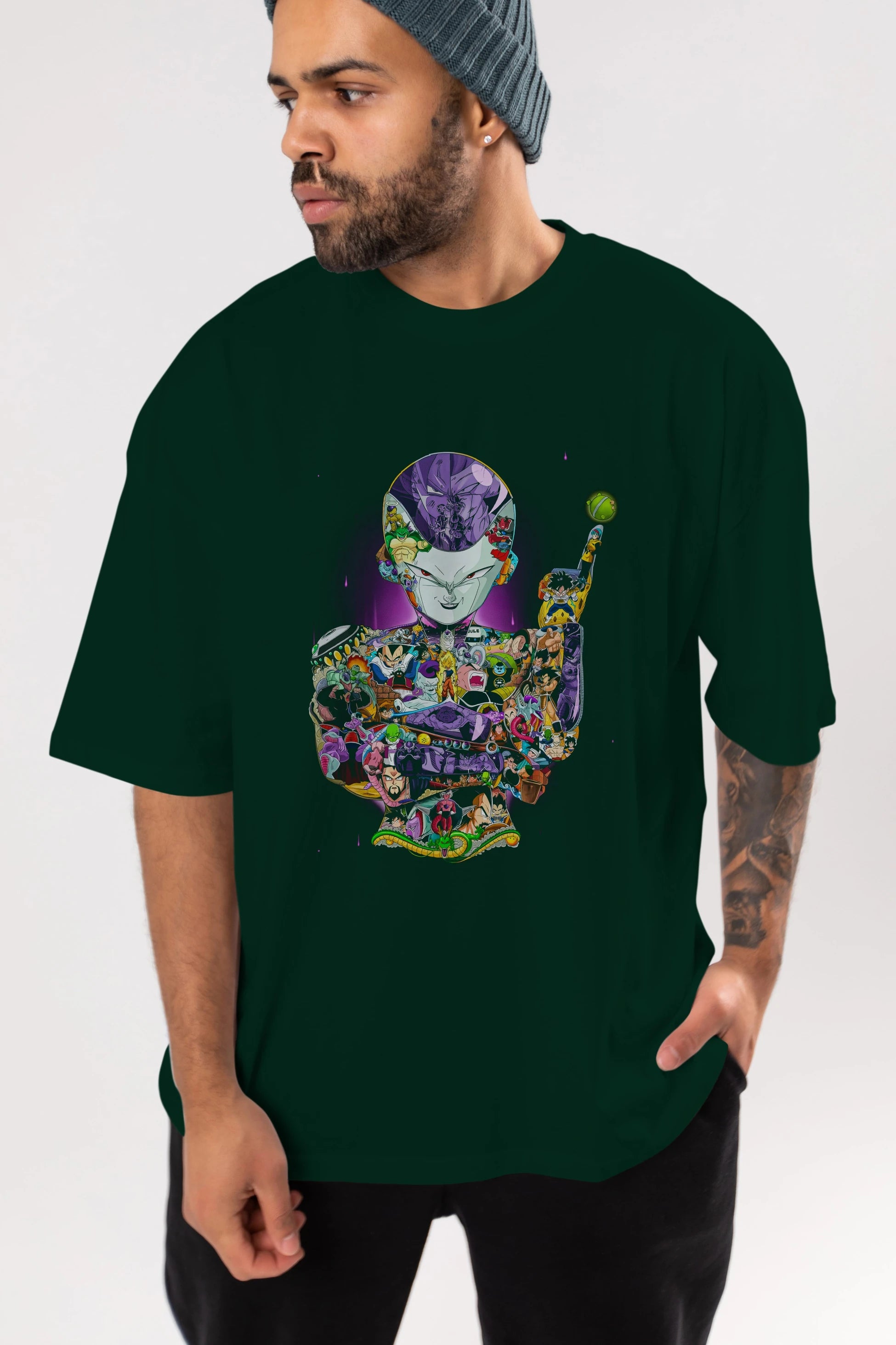 DRAGON BALL ART (4) Anime Ön Baskılı Oversize t-shirt %100 pamuk Erkek Kadın Unisex