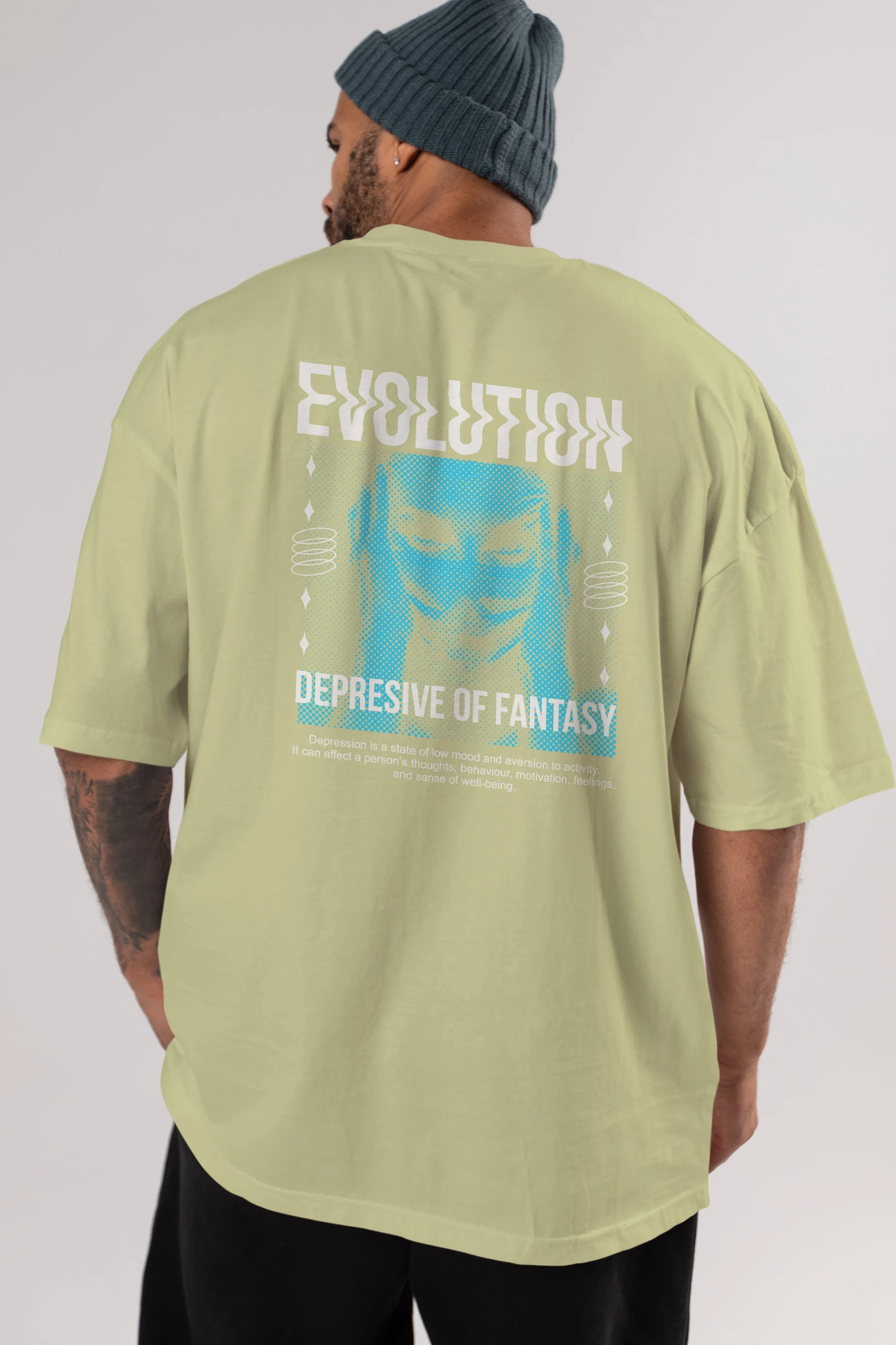 Evolution Arka Baskılı Oversize t-shirt Erkek Kadın Unisex
